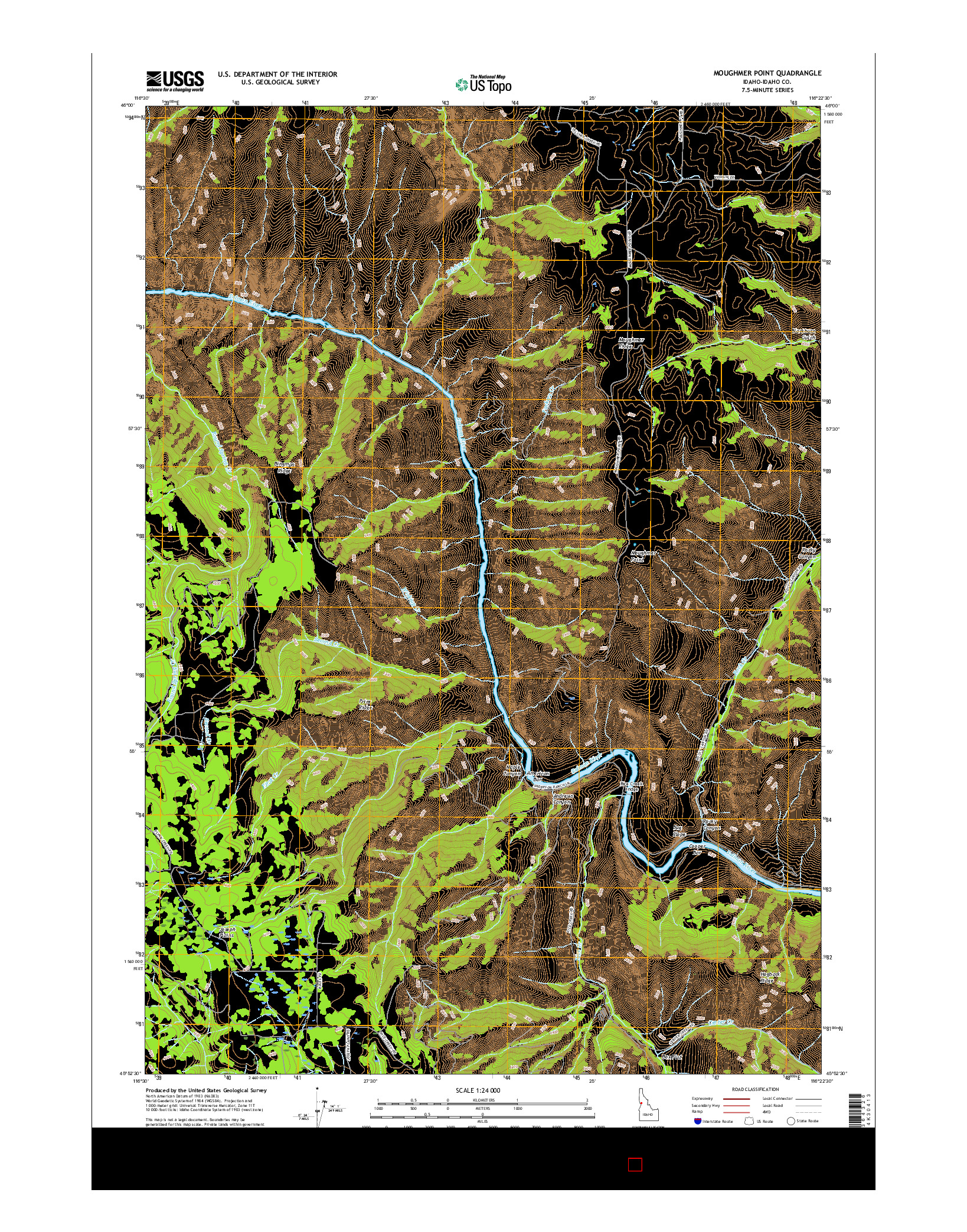 USGS US TOPO 7.5-MINUTE MAP FOR MOUGHMER POINT, ID 2017