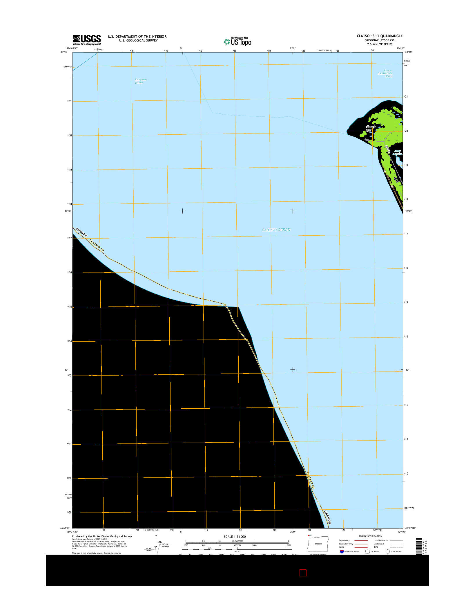 USGS US TOPO 7.5-MINUTE MAP FOR CLATSOP SPIT, OR 2017