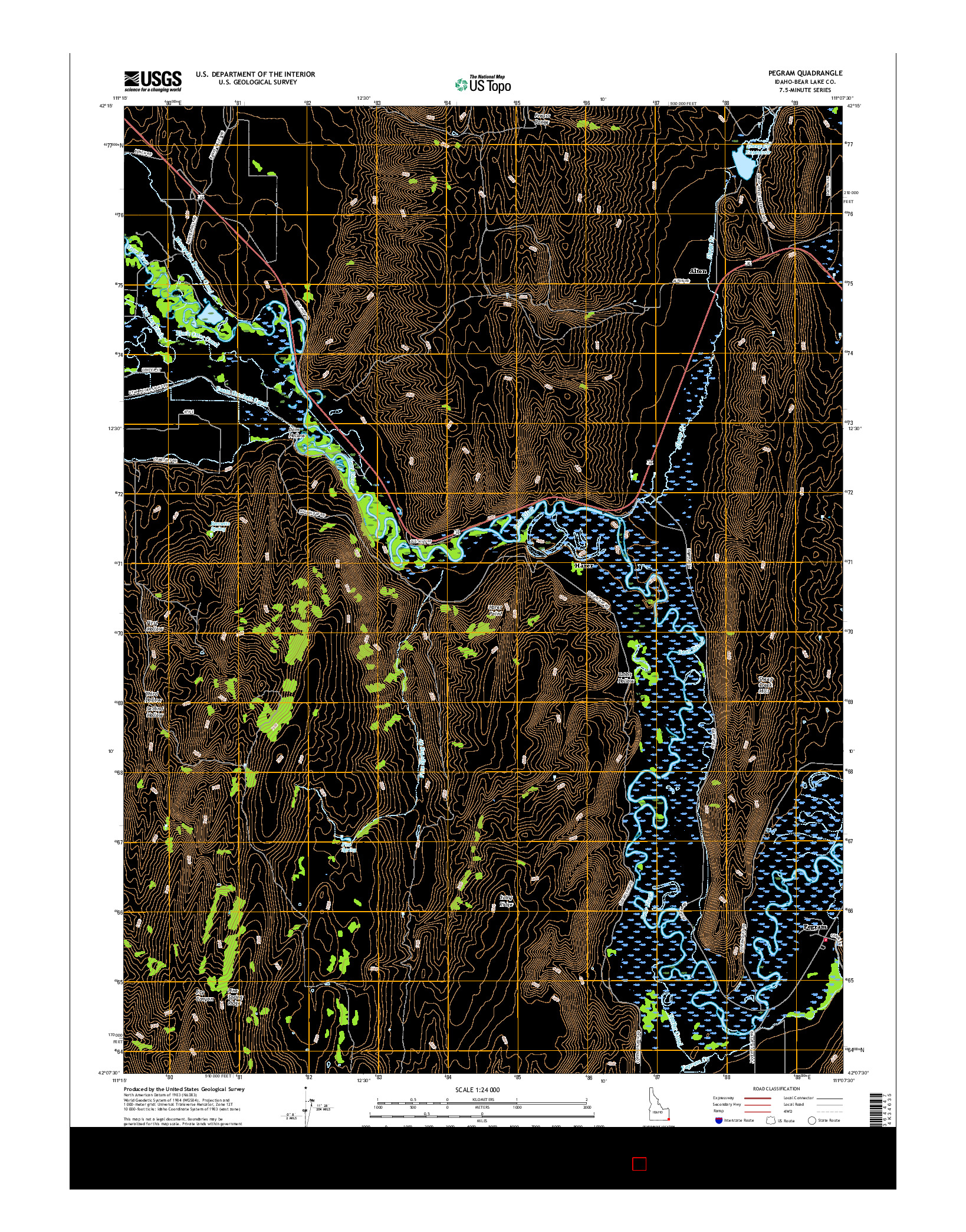 USGS US TOPO 7.5-MINUTE MAP FOR PEGRAM, ID 2017