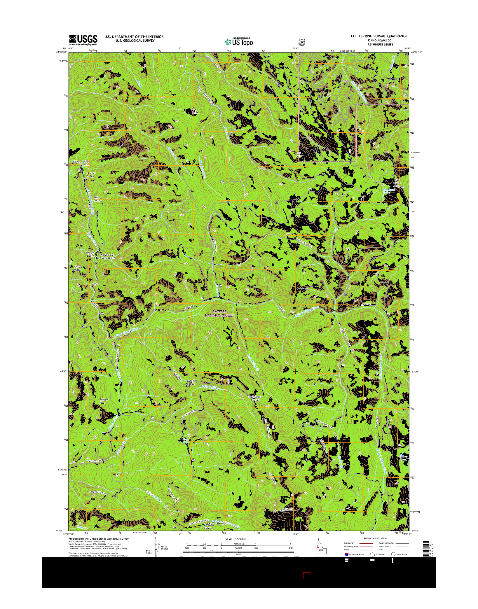 USGS US TOPO 7.5-MINUTE MAP FOR COLD SPRING SUMMIT, ID 2017