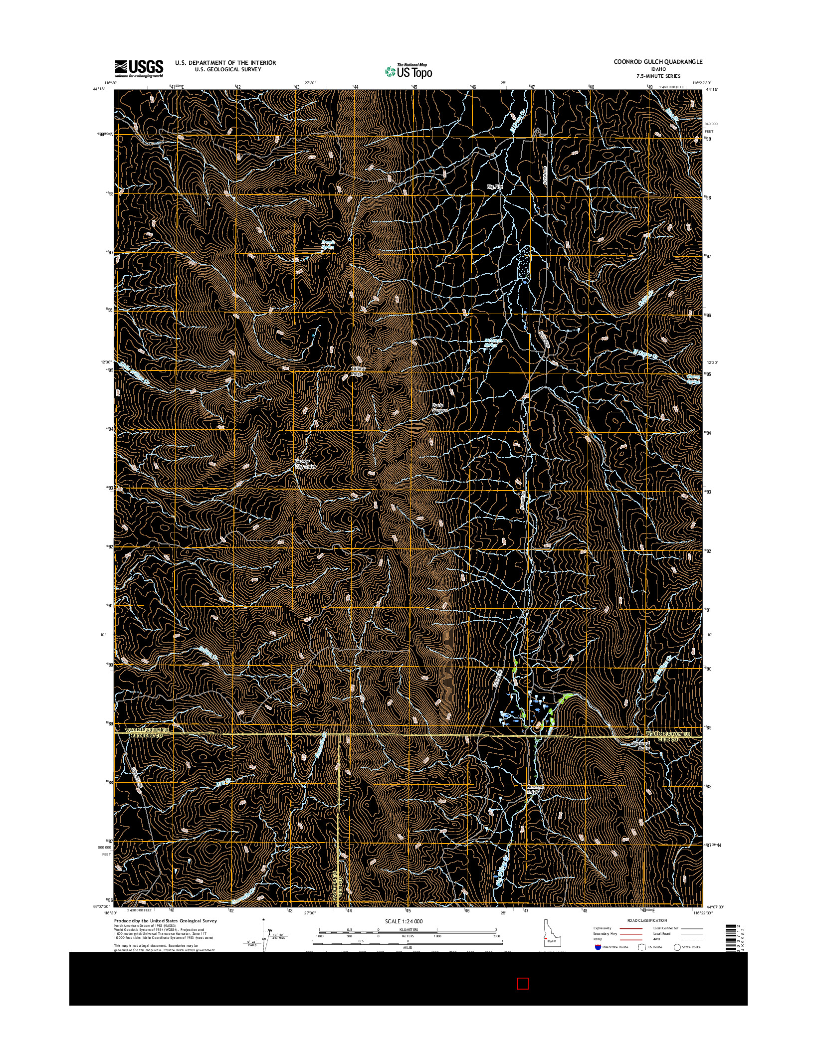 USGS US TOPO 7.5-MINUTE MAP FOR COONROD GULCH, ID 2017