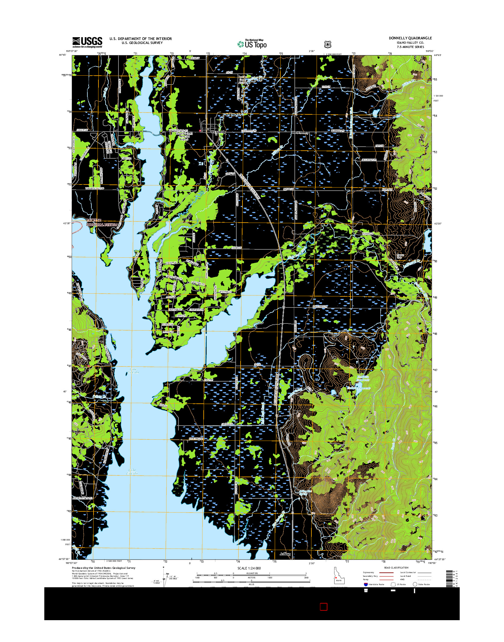 USGS US TOPO 7.5-MINUTE MAP FOR DONNELLY, ID 2017