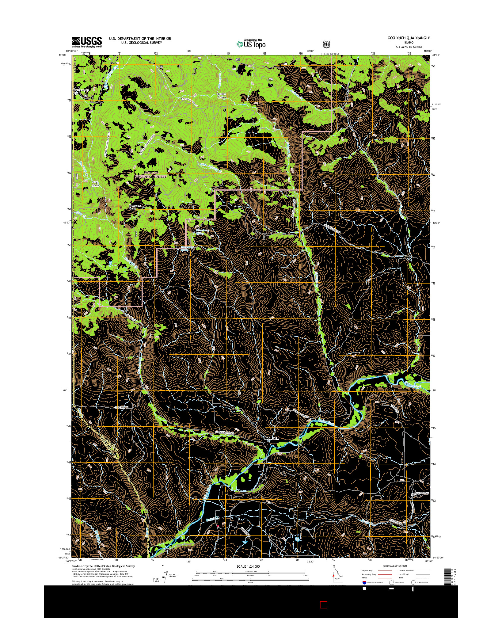 USGS US TOPO 7.5-MINUTE MAP FOR GOODRICH, ID 2017