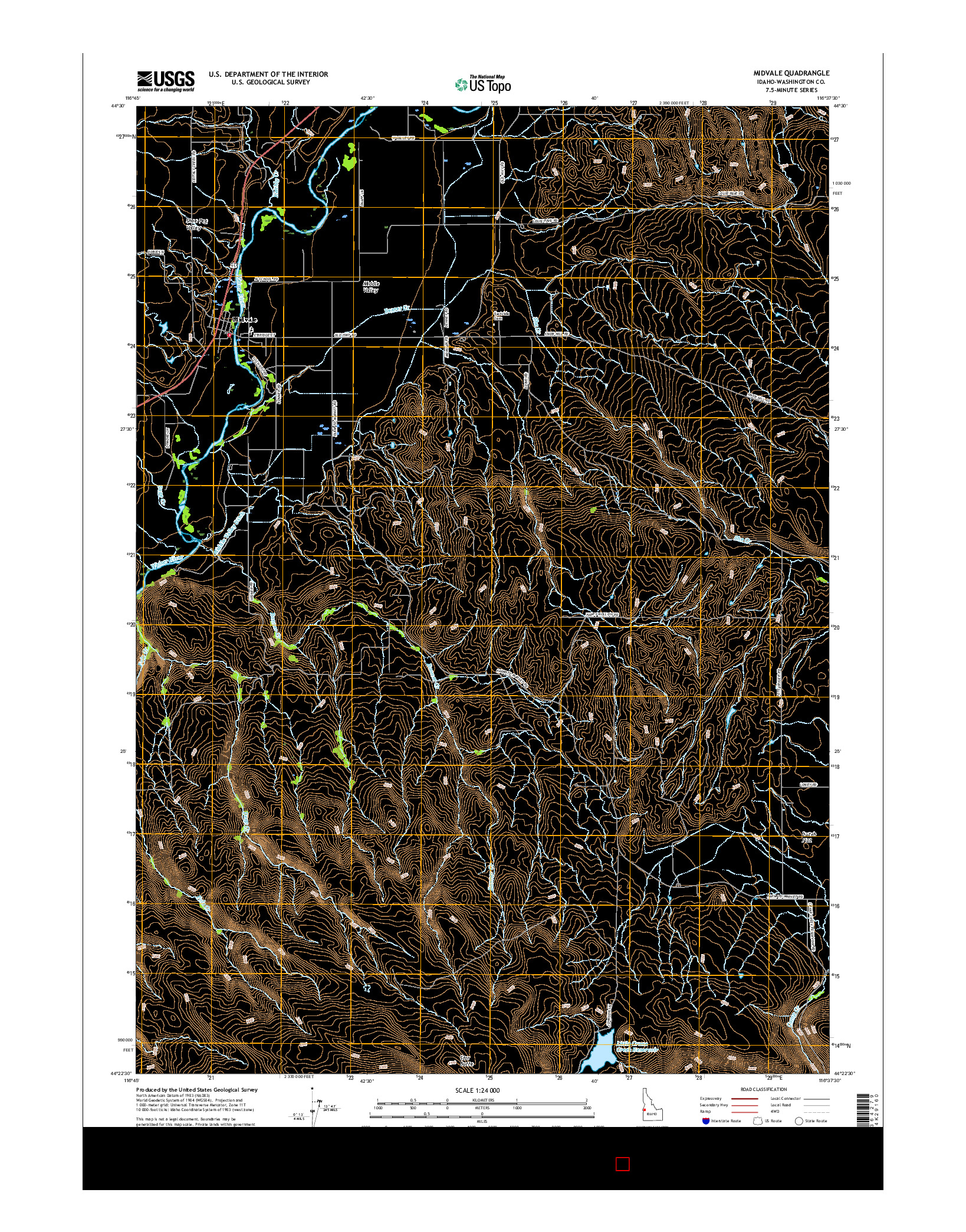 USGS US TOPO 7.5-MINUTE MAP FOR MIDVALE, ID 2017