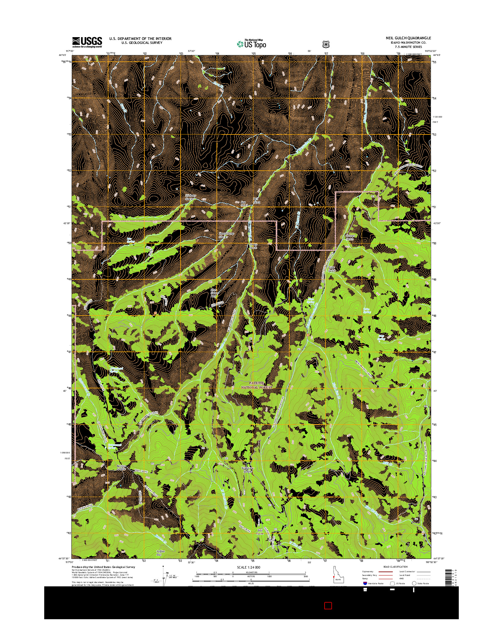 USGS US TOPO 7.5-MINUTE MAP FOR NEIL GULCH, ID 2017