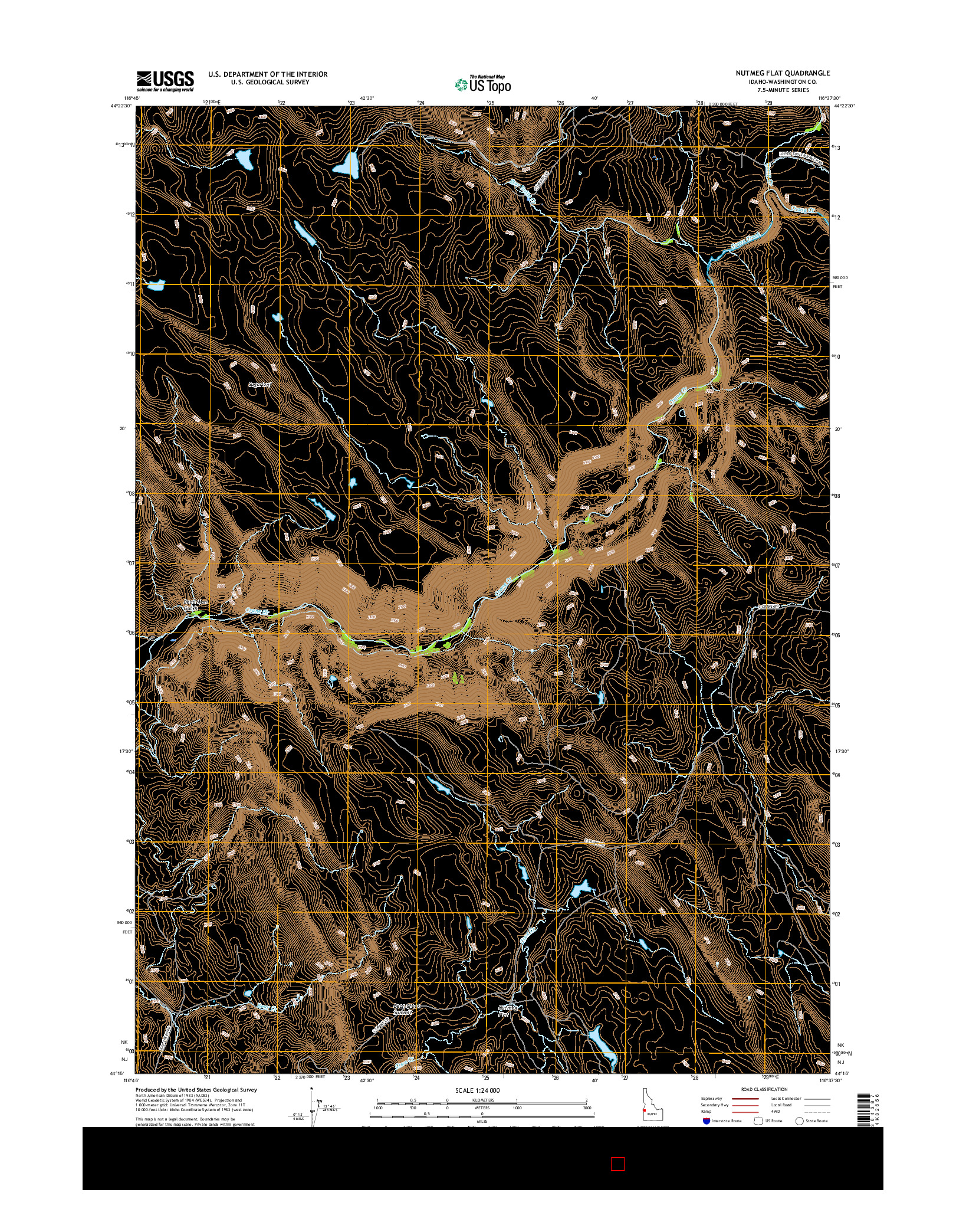 USGS US TOPO 7.5-MINUTE MAP FOR NUTMEG FLAT, ID 2017