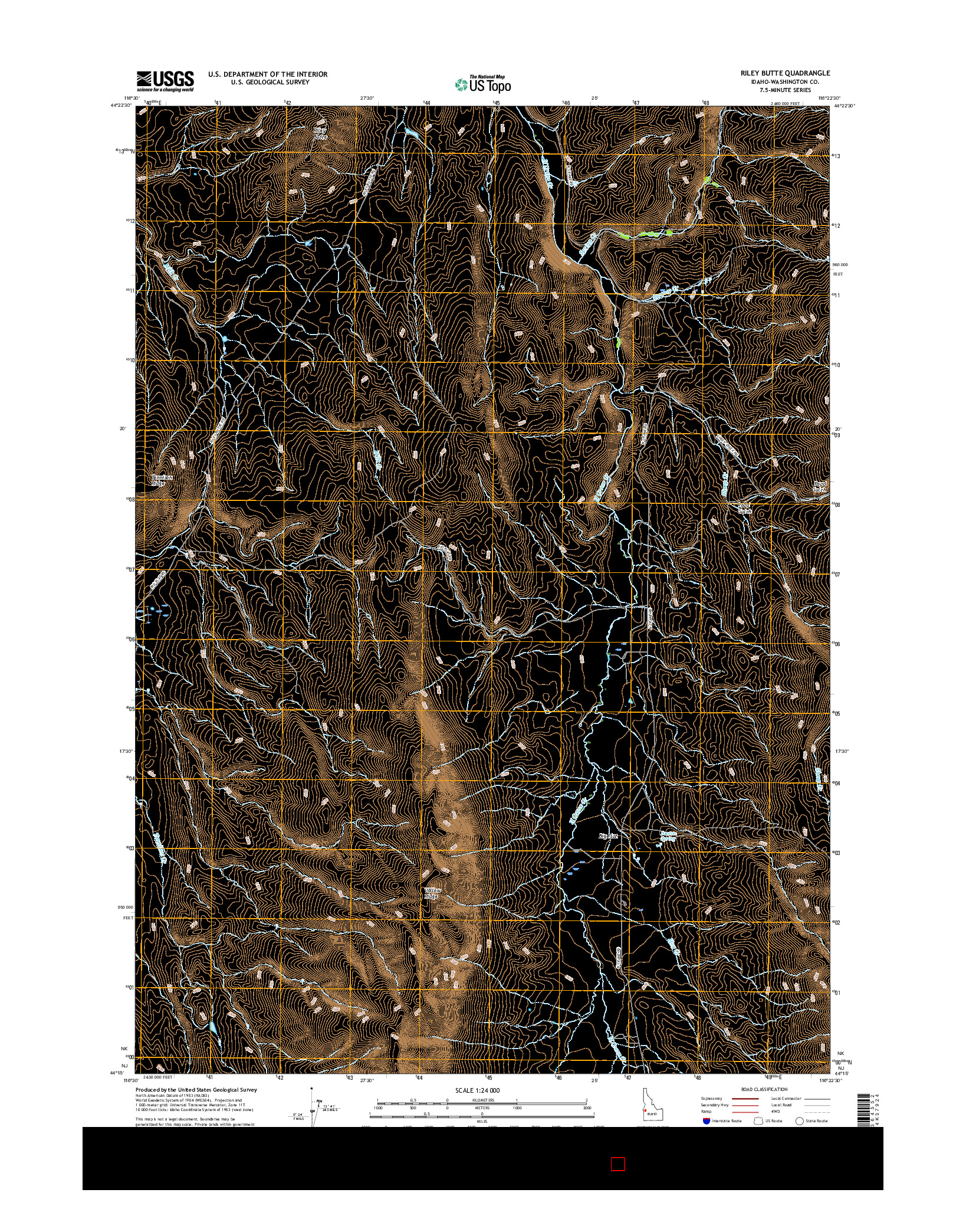 USGS US TOPO 7.5-MINUTE MAP FOR RILEY BUTTE, ID 2017