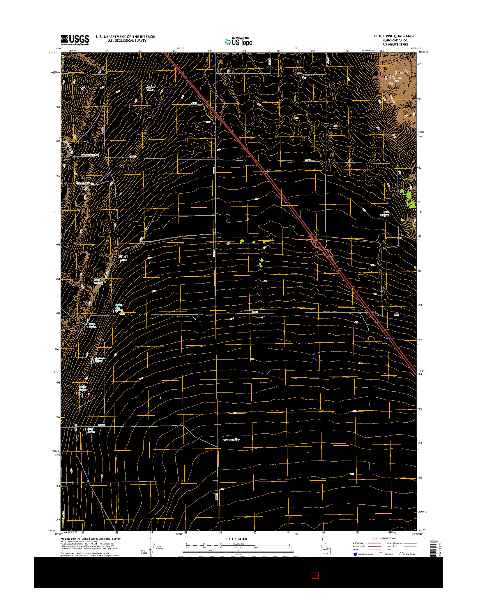 USGS US TOPO 7.5-MINUTE MAP FOR BLACK PINE, ID 2017