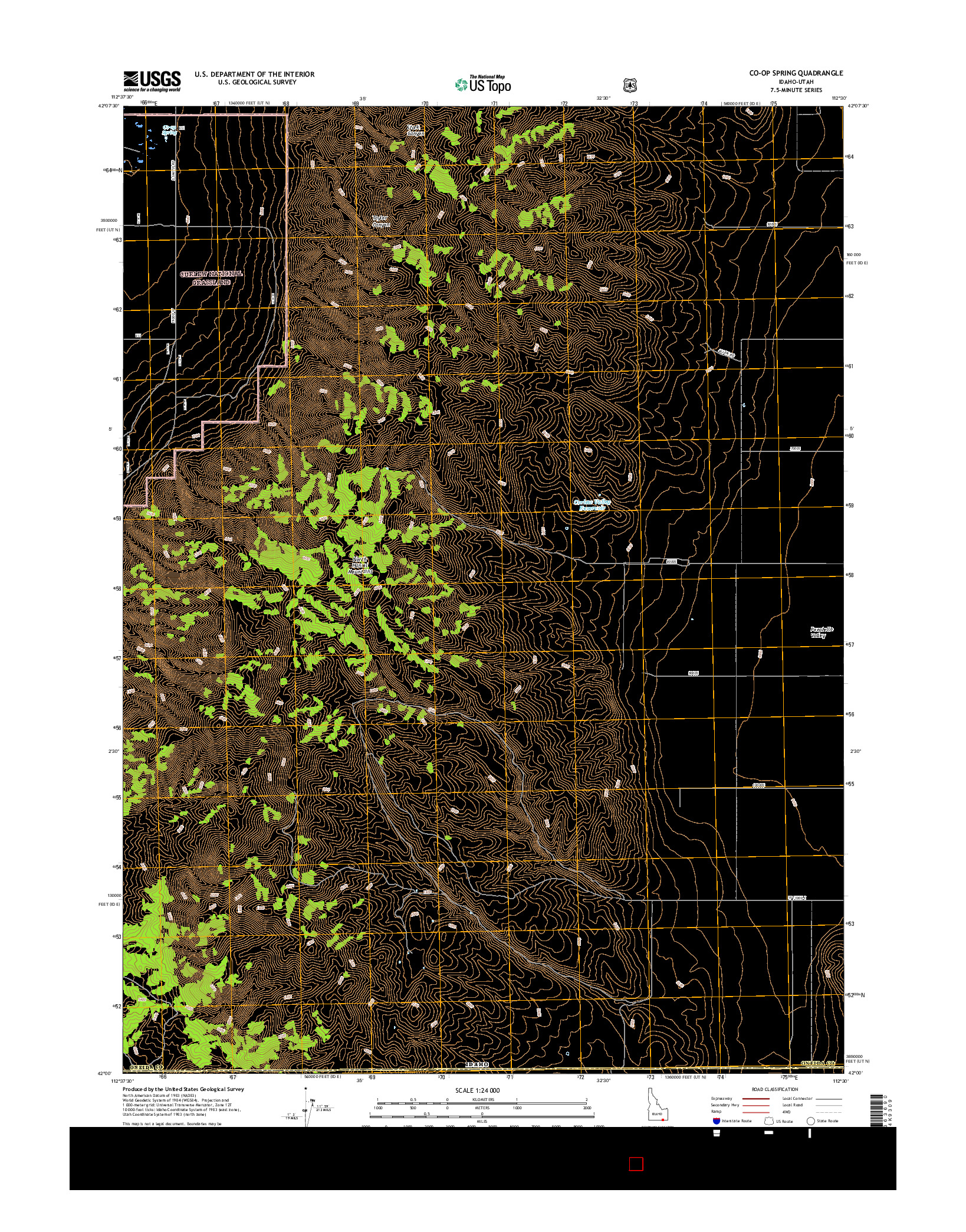 USGS US TOPO 7.5-MINUTE MAP FOR CO-OP SPRING, ID-UT 2017