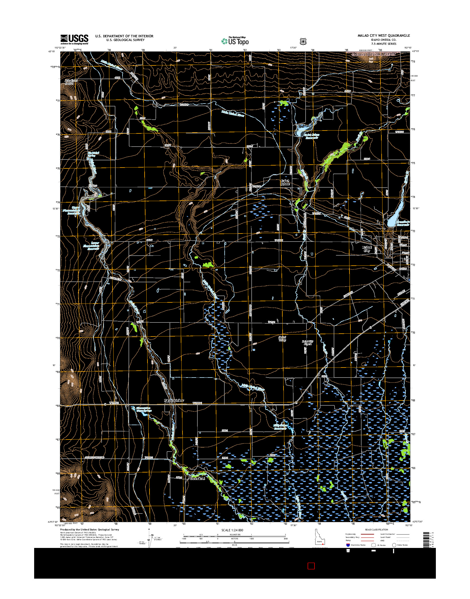 USGS US TOPO 7.5-MINUTE MAP FOR MALAD CITY WEST, ID 2017