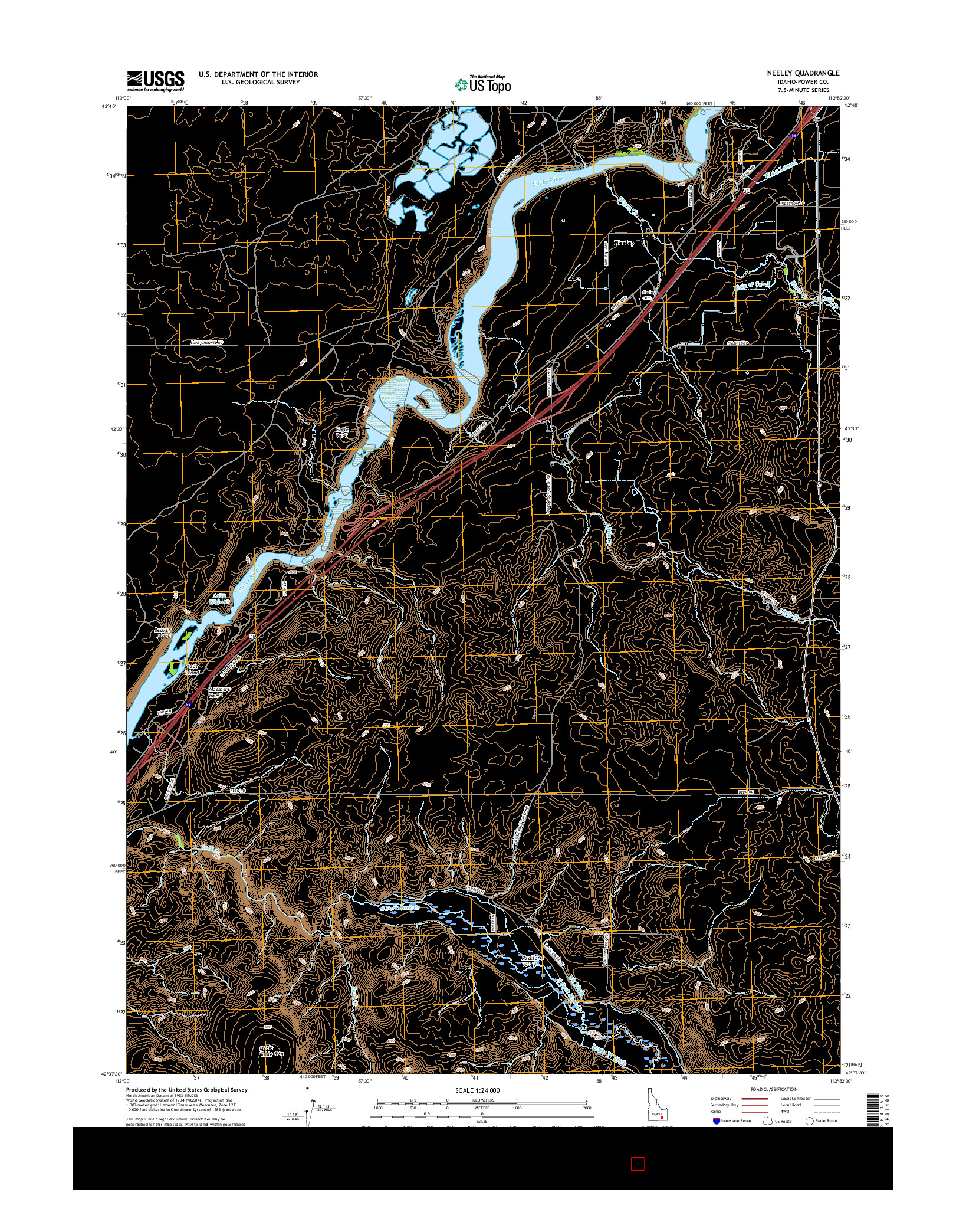 USGS US TOPO 7.5-MINUTE MAP FOR NEELEY, ID 2017
