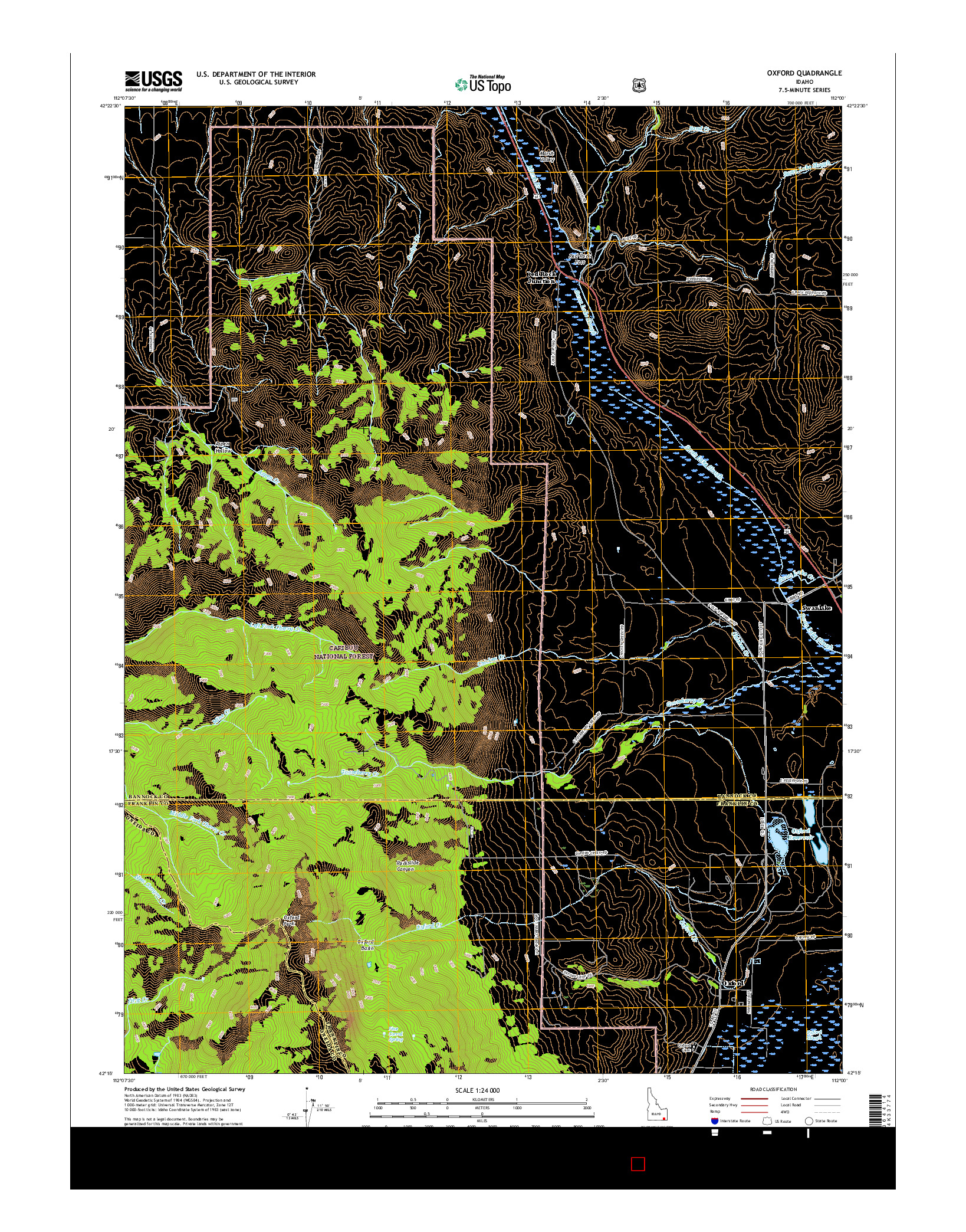 USGS US TOPO 7.5-MINUTE MAP FOR OXFORD, ID 2017
