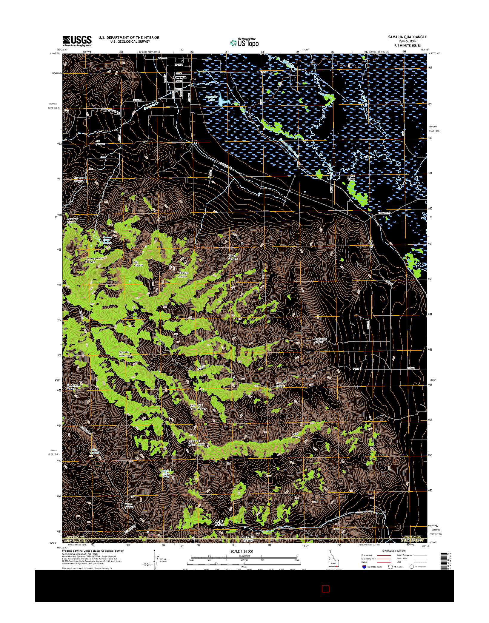USGS US TOPO 7.5-MINUTE MAP FOR SAMARIA, ID-UT 2017