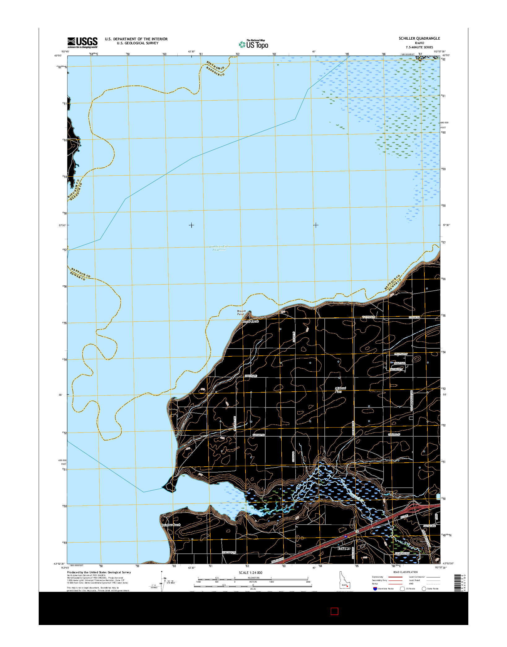 USGS US TOPO 7.5-MINUTE MAP FOR SCHILLER, ID 2017