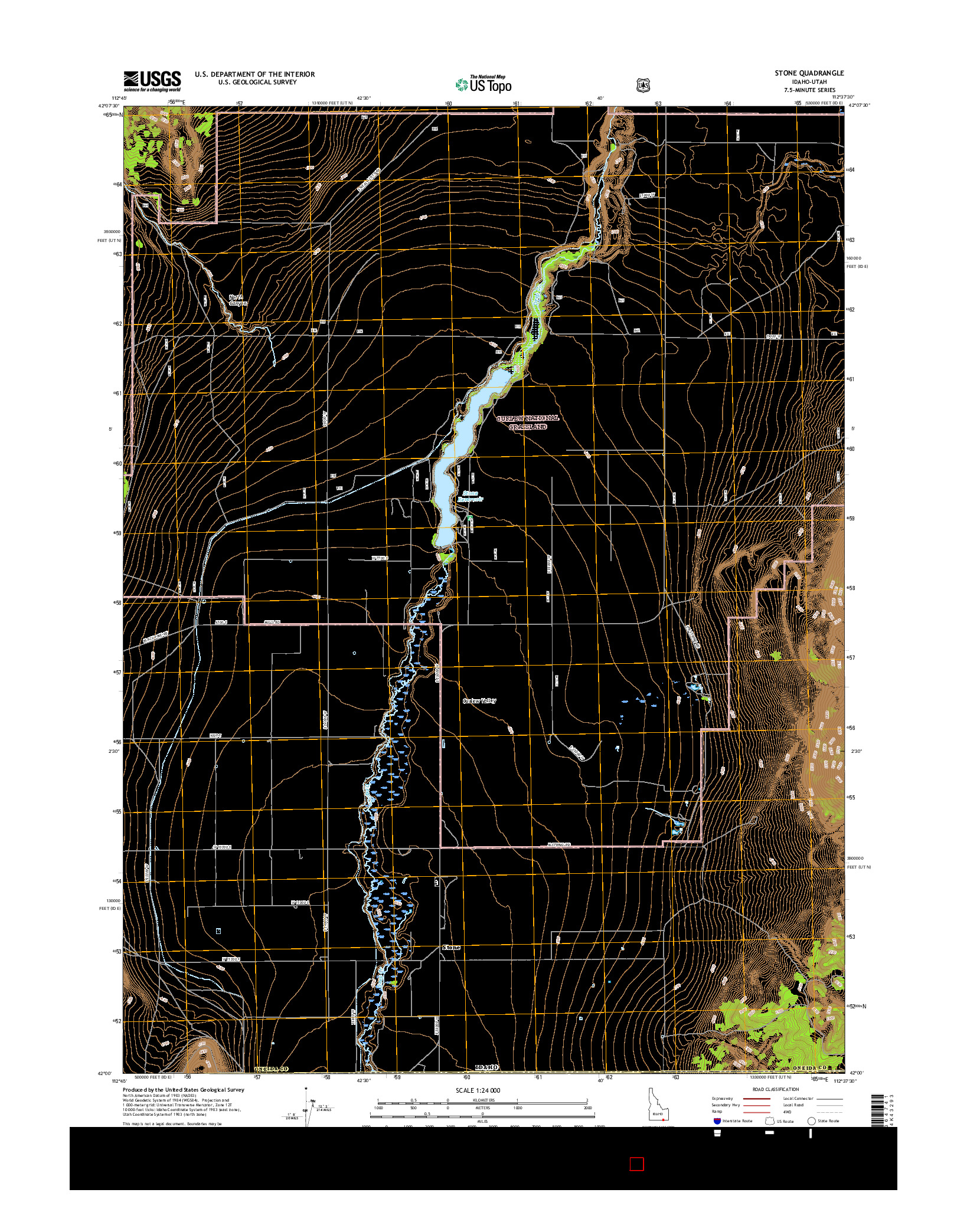 USGS US TOPO 7.5-MINUTE MAP FOR STONE, ID-UT 2017