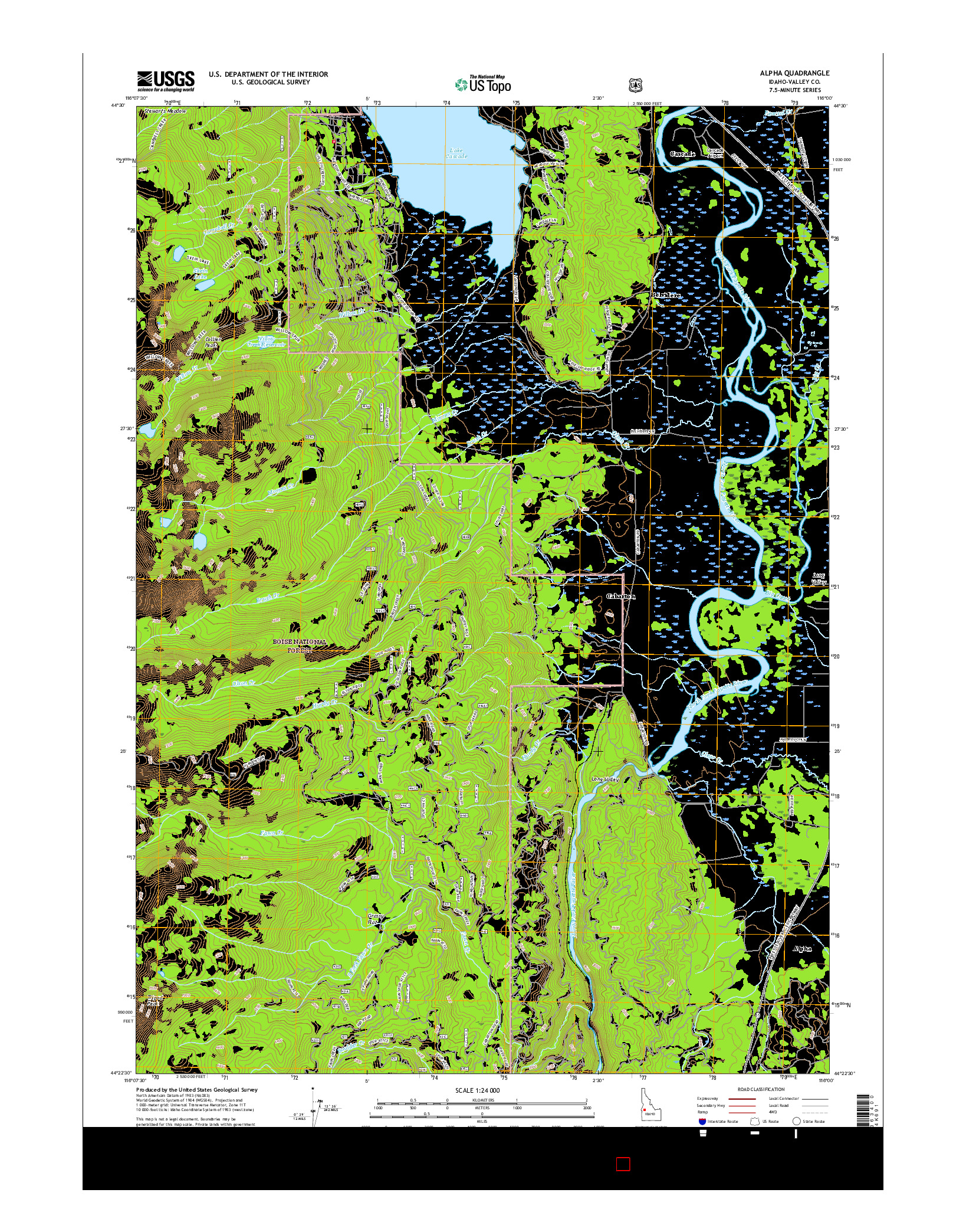 USGS US TOPO 7.5-MINUTE MAP FOR ALPHA, ID 2017