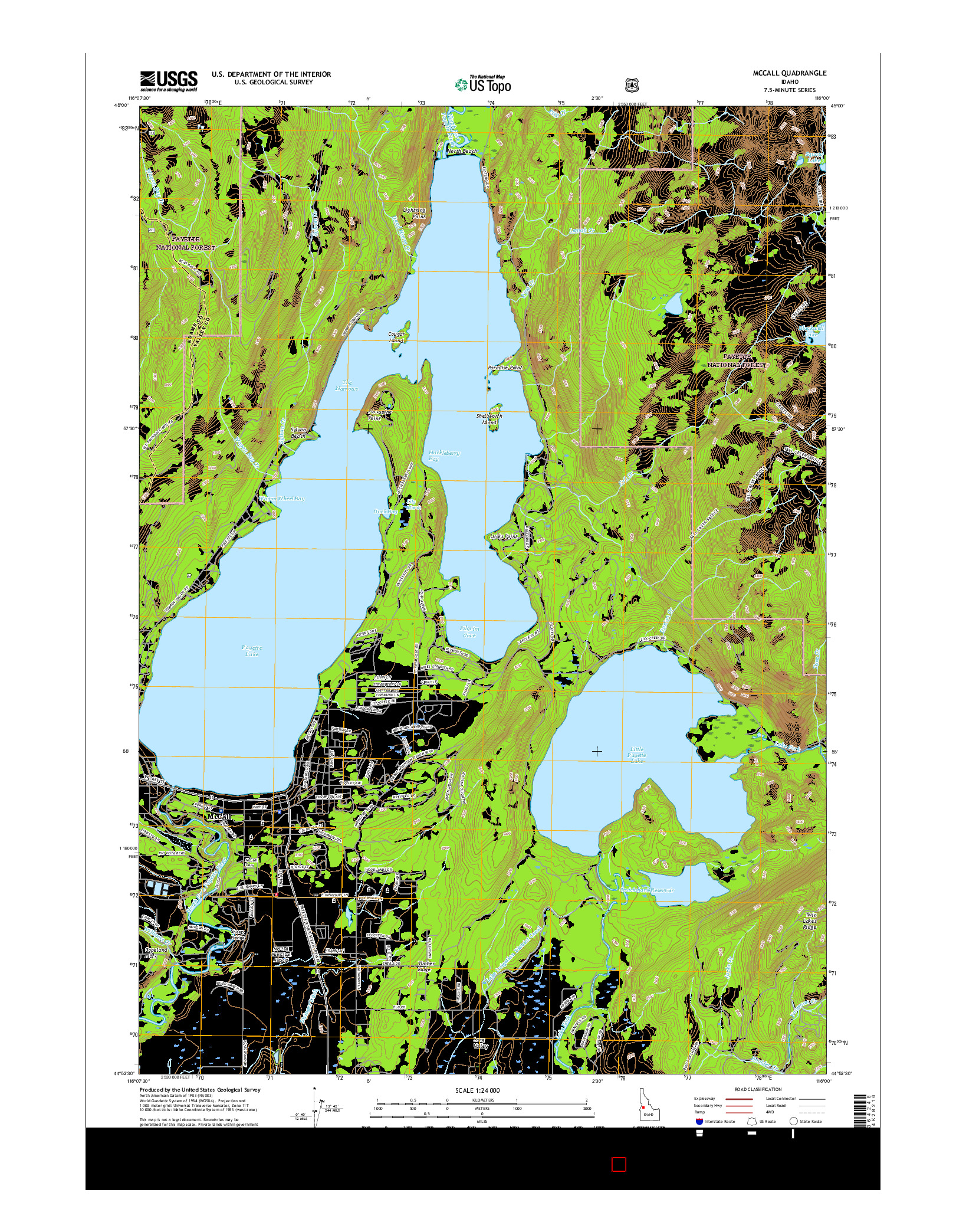 USGS US TOPO 7.5-MINUTE MAP FOR MCCALL, ID 2017