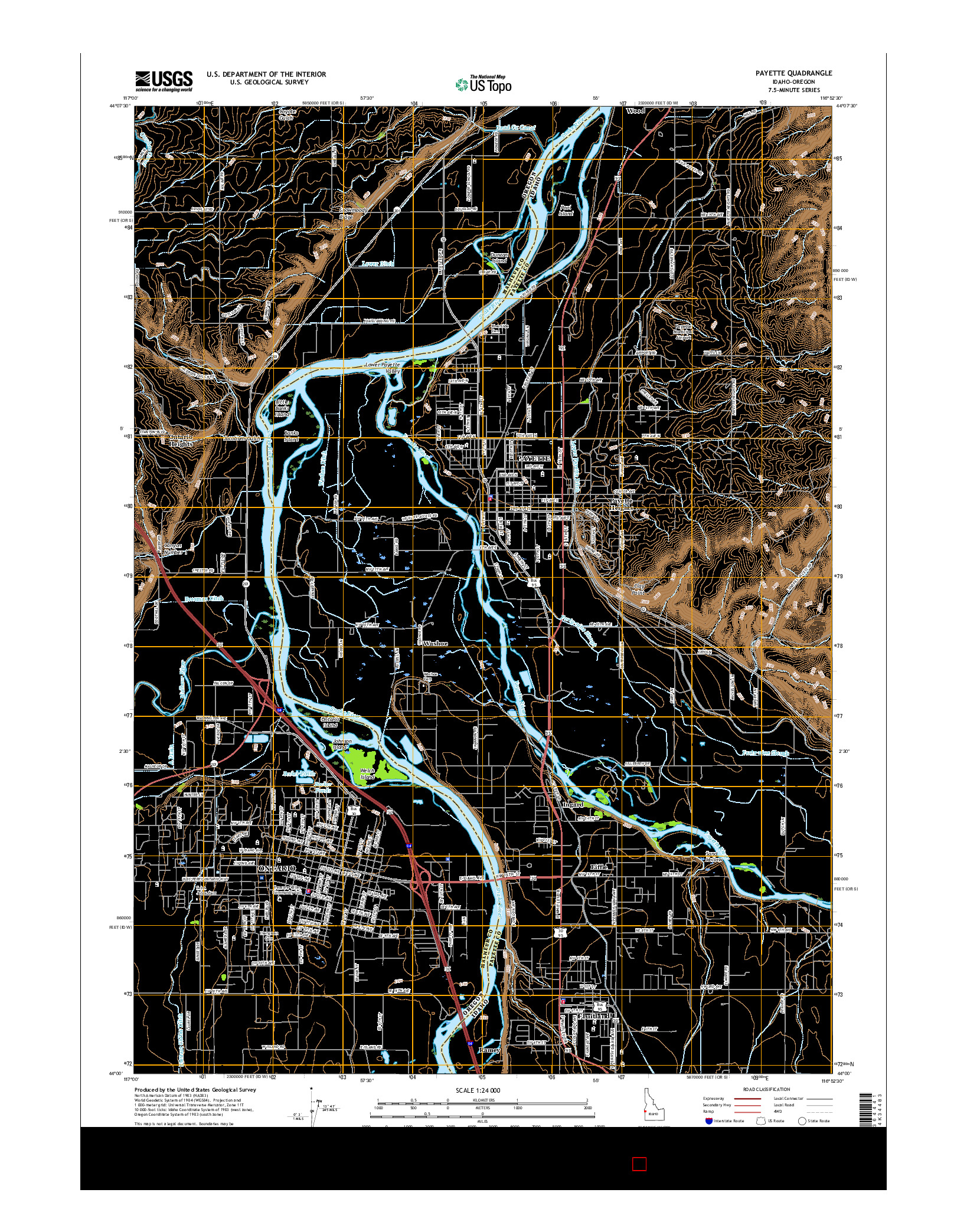 USGS US TOPO 7.5-MINUTE MAP FOR PAYETTE, ID-OR 2017