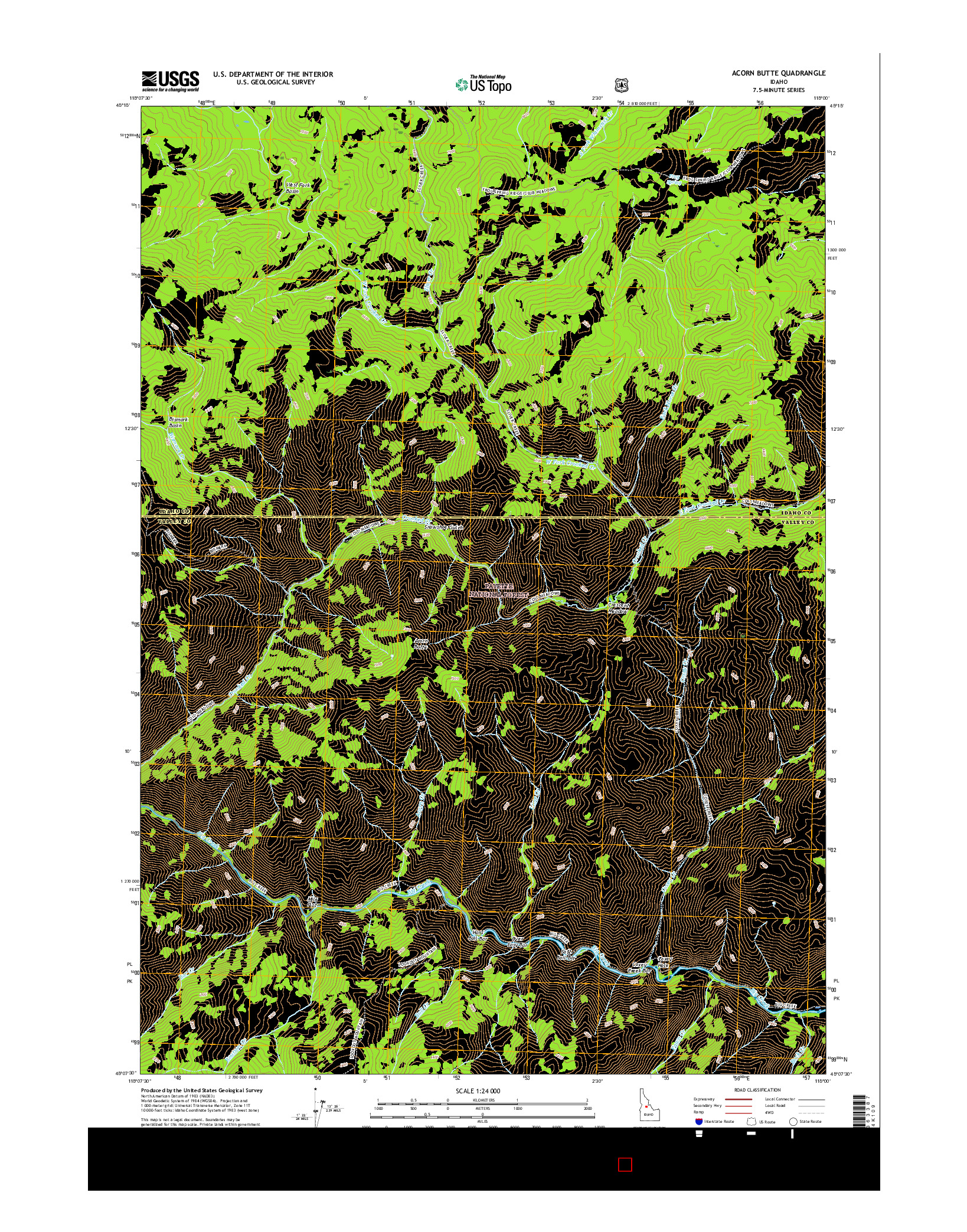 USGS US TOPO 7.5-MINUTE MAP FOR ACORN BUTTE, ID 2017