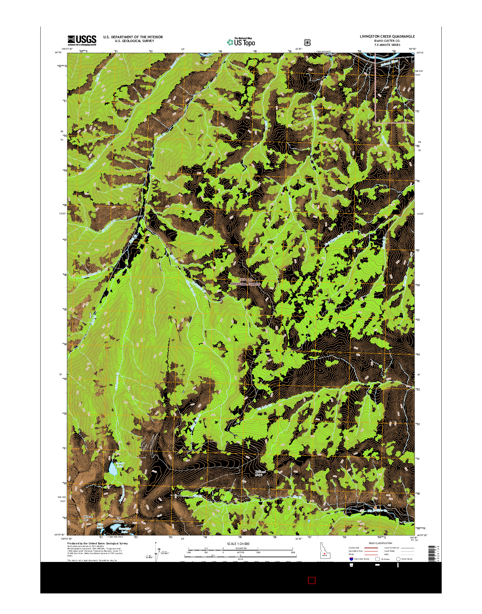 USGS US TOPO 7.5-MINUTE MAP FOR LIVINGSTON CREEK, ID 2017