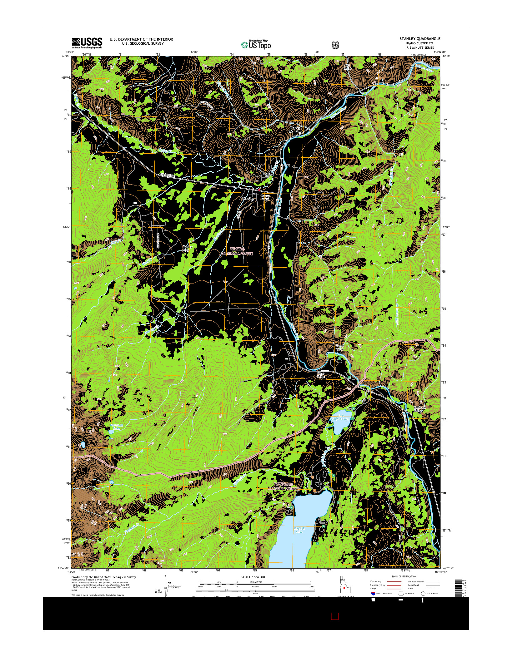 USGS US TOPO 7.5-MINUTE MAP FOR STANLEY, ID 2017