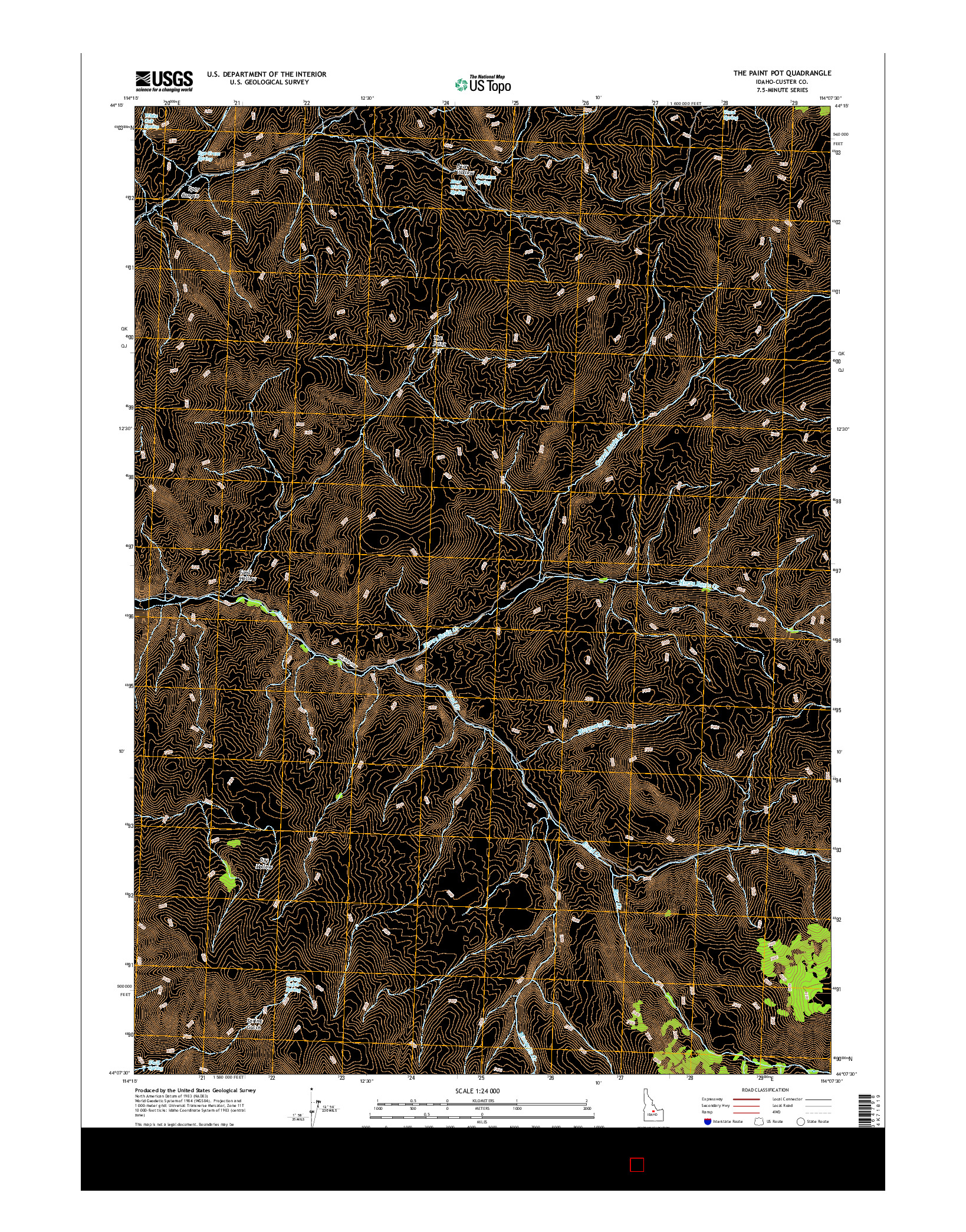 USGS US TOPO 7.5-MINUTE MAP FOR THE PAINT POT, ID 2017