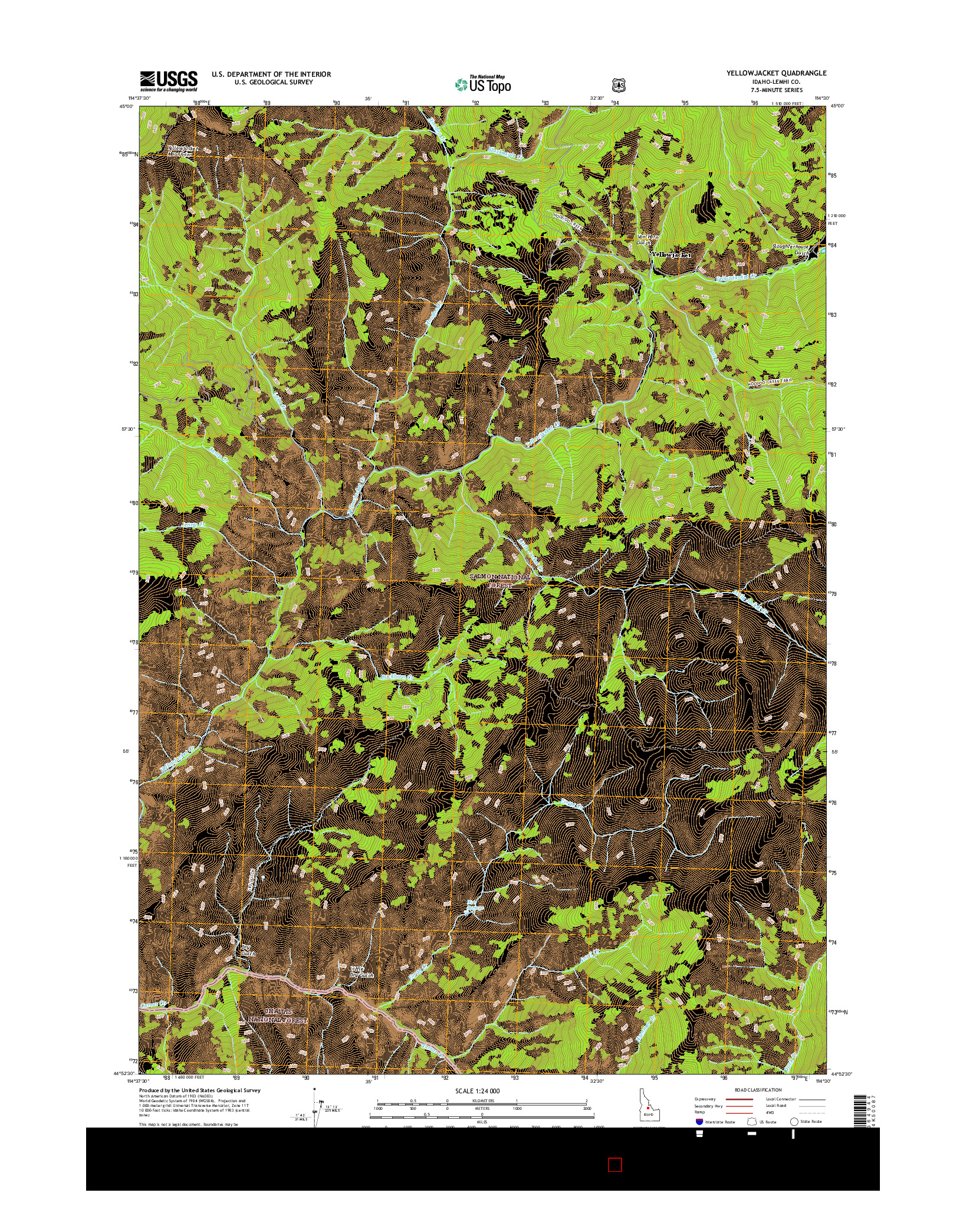 USGS US TOPO 7.5-MINUTE MAP FOR YELLOWJACKET, ID 2017