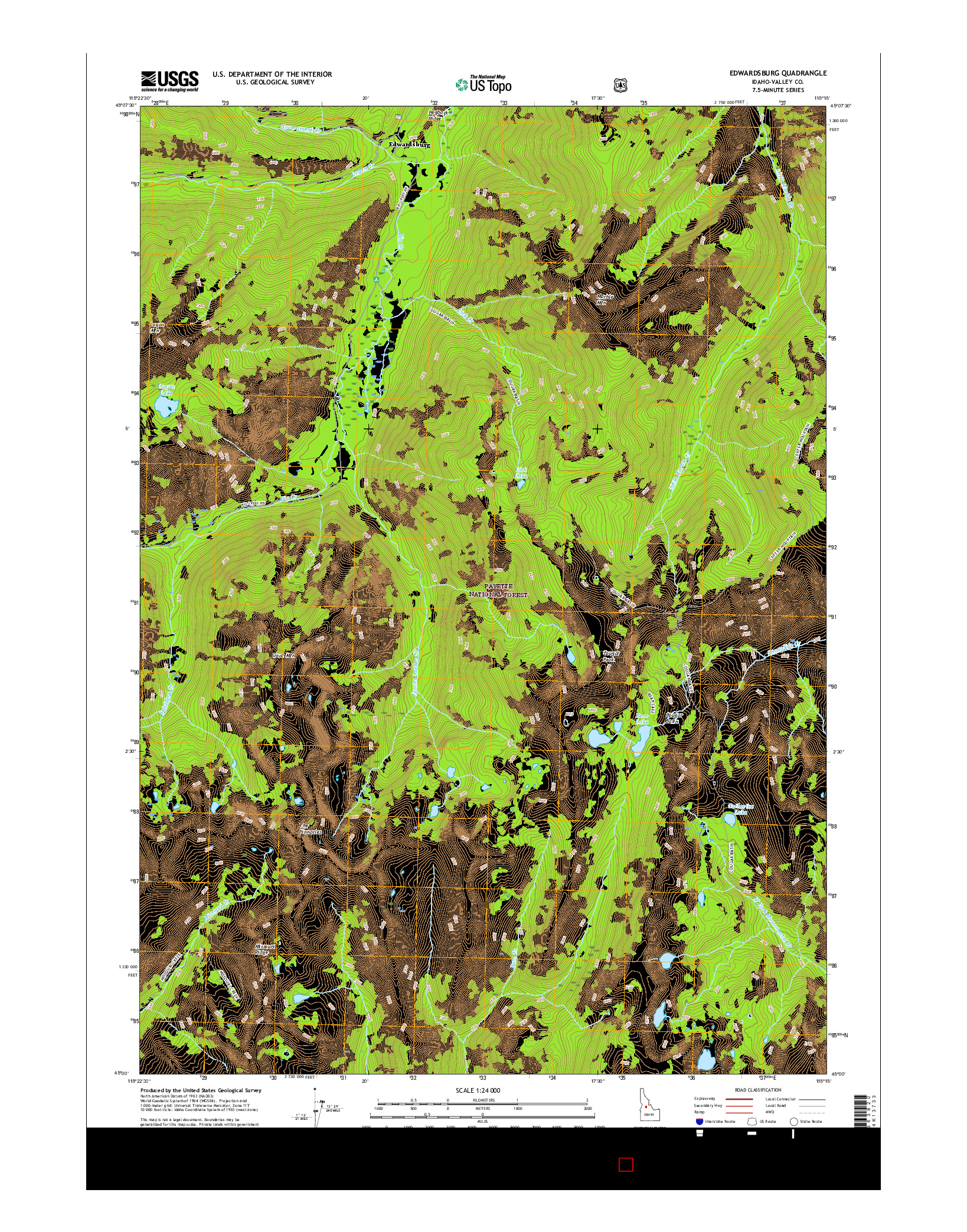 USGS US TOPO 7.5-MINUTE MAP FOR EDWARDSBURG, ID 2017