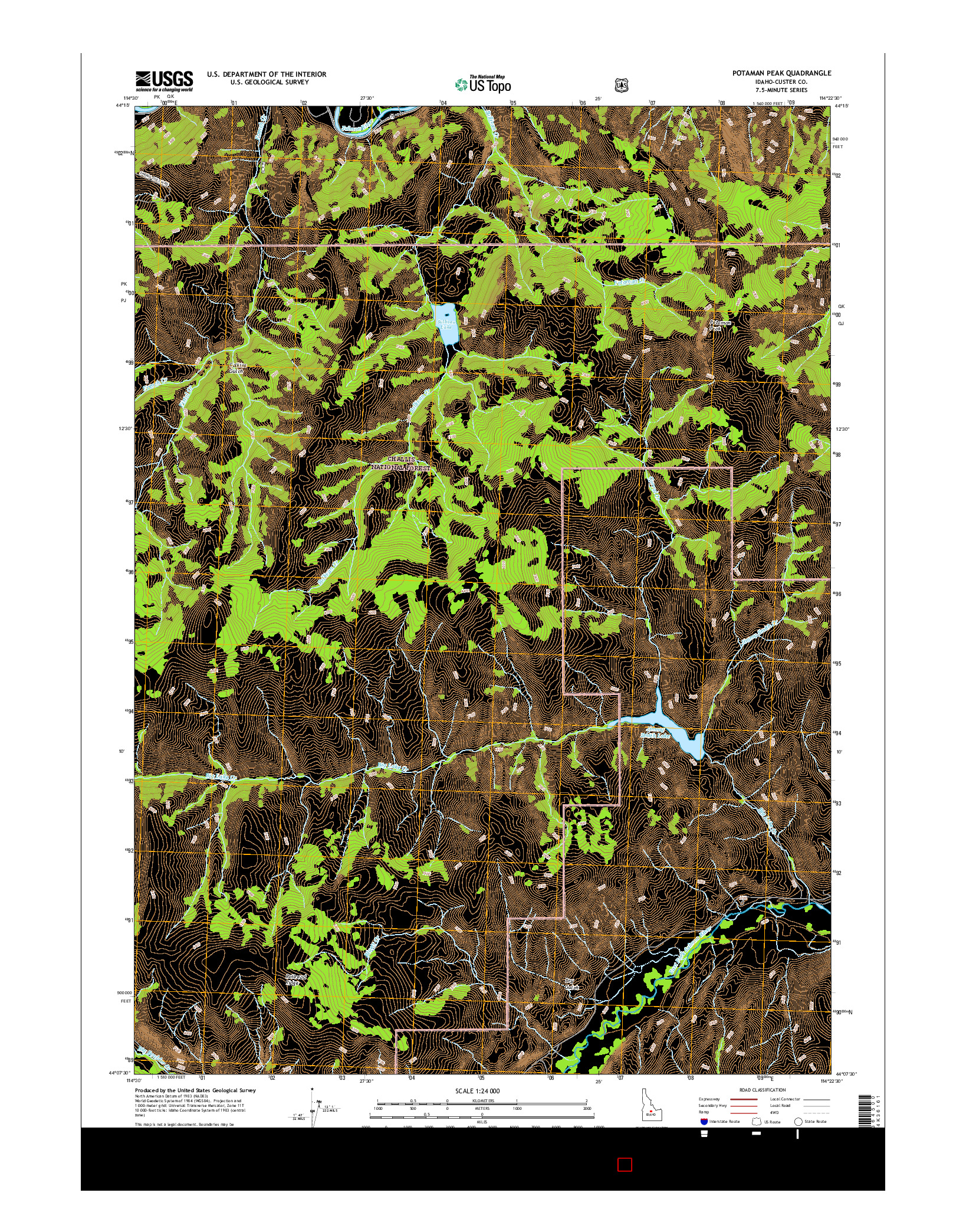 USGS US TOPO 7.5-MINUTE MAP FOR POTAMAN PEAK, ID 2017