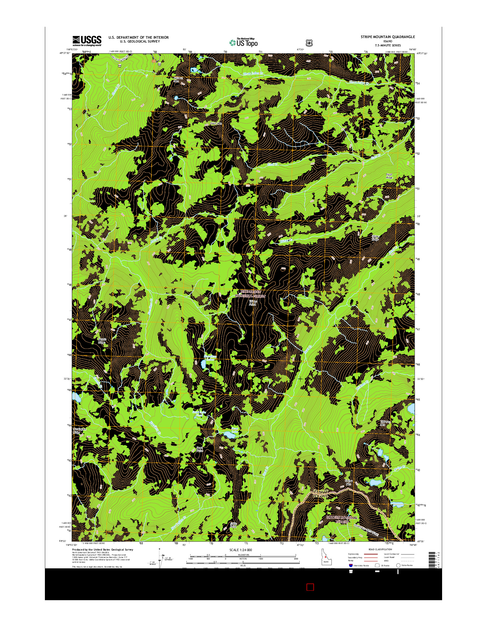 USGS US TOPO 7.5-MINUTE MAP FOR STRIPE MOUNTAIN, ID 2017