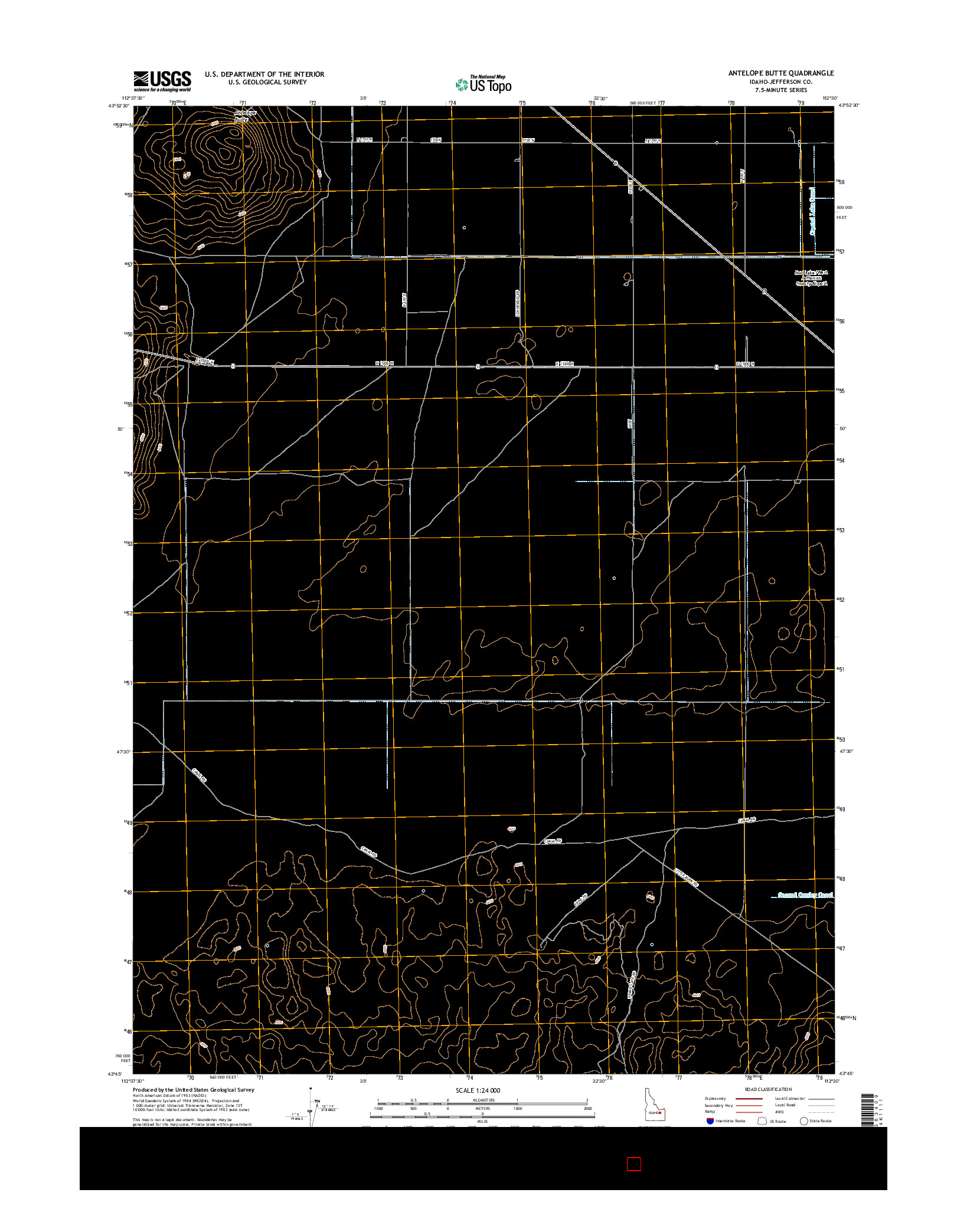 USGS US TOPO 7.5-MINUTE MAP FOR ANTELOPE BUTTE, ID 2017