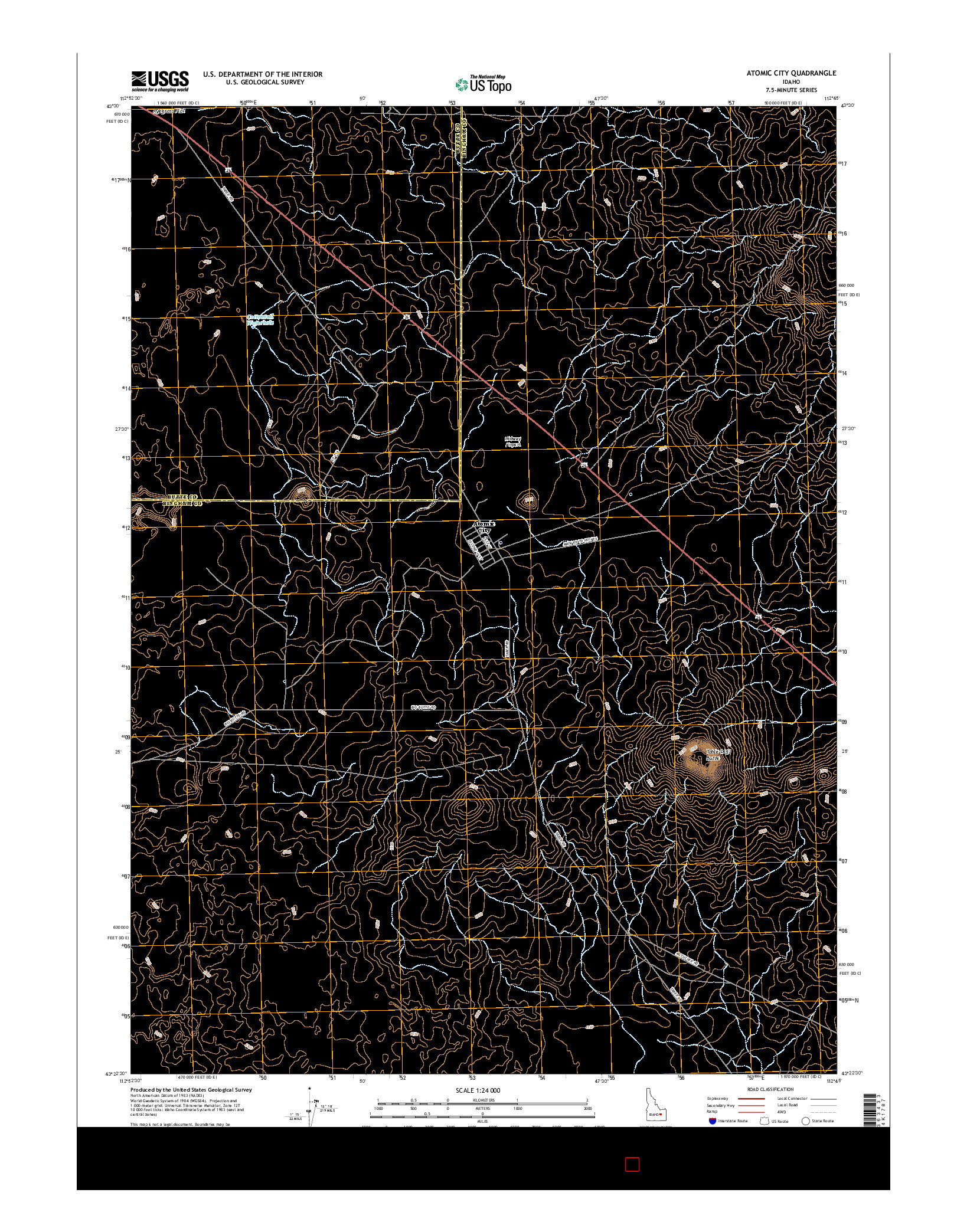 USGS US TOPO 7.5-MINUTE MAP FOR ATOMIC CITY, ID 2017