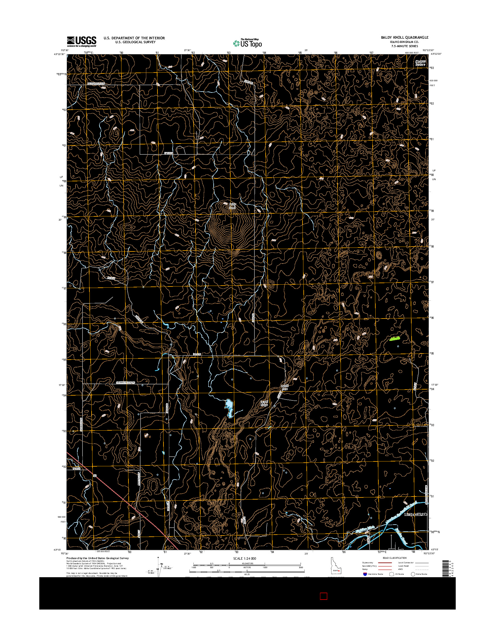 USGS US TOPO 7.5-MINUTE MAP FOR BALDY KNOLL, ID 2017