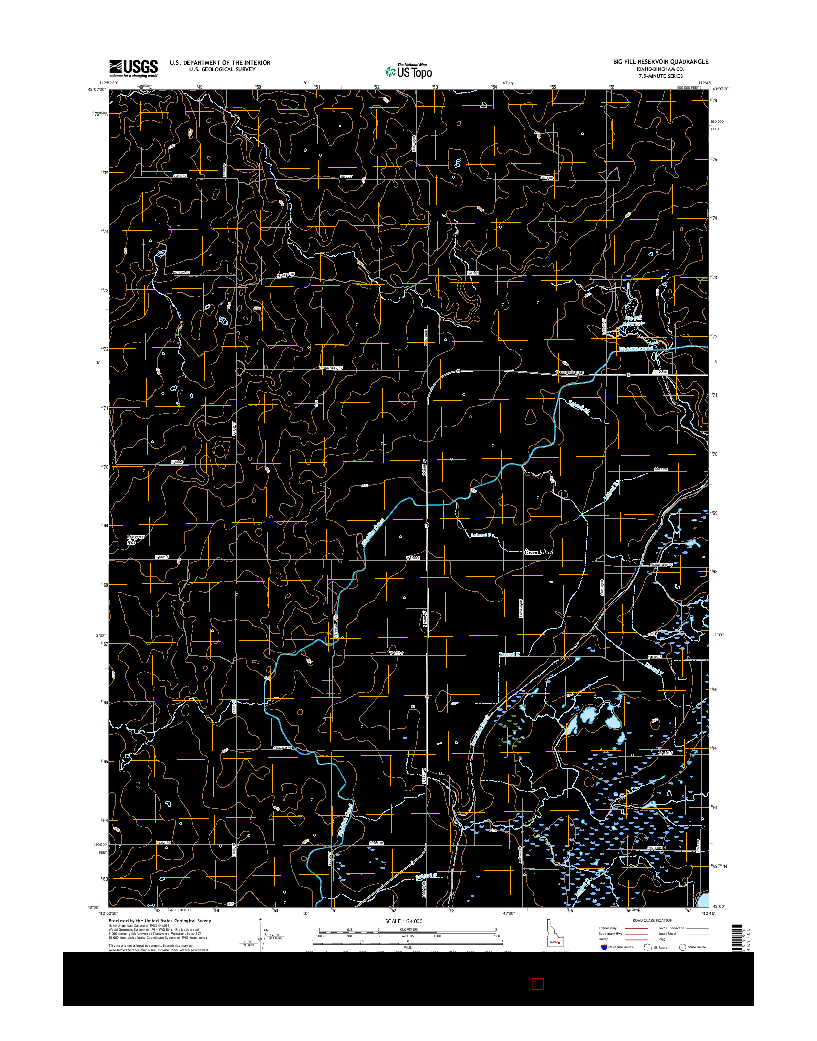 USGS US TOPO 7.5-MINUTE MAP FOR BIG FILL RESERVOIR, ID 2017