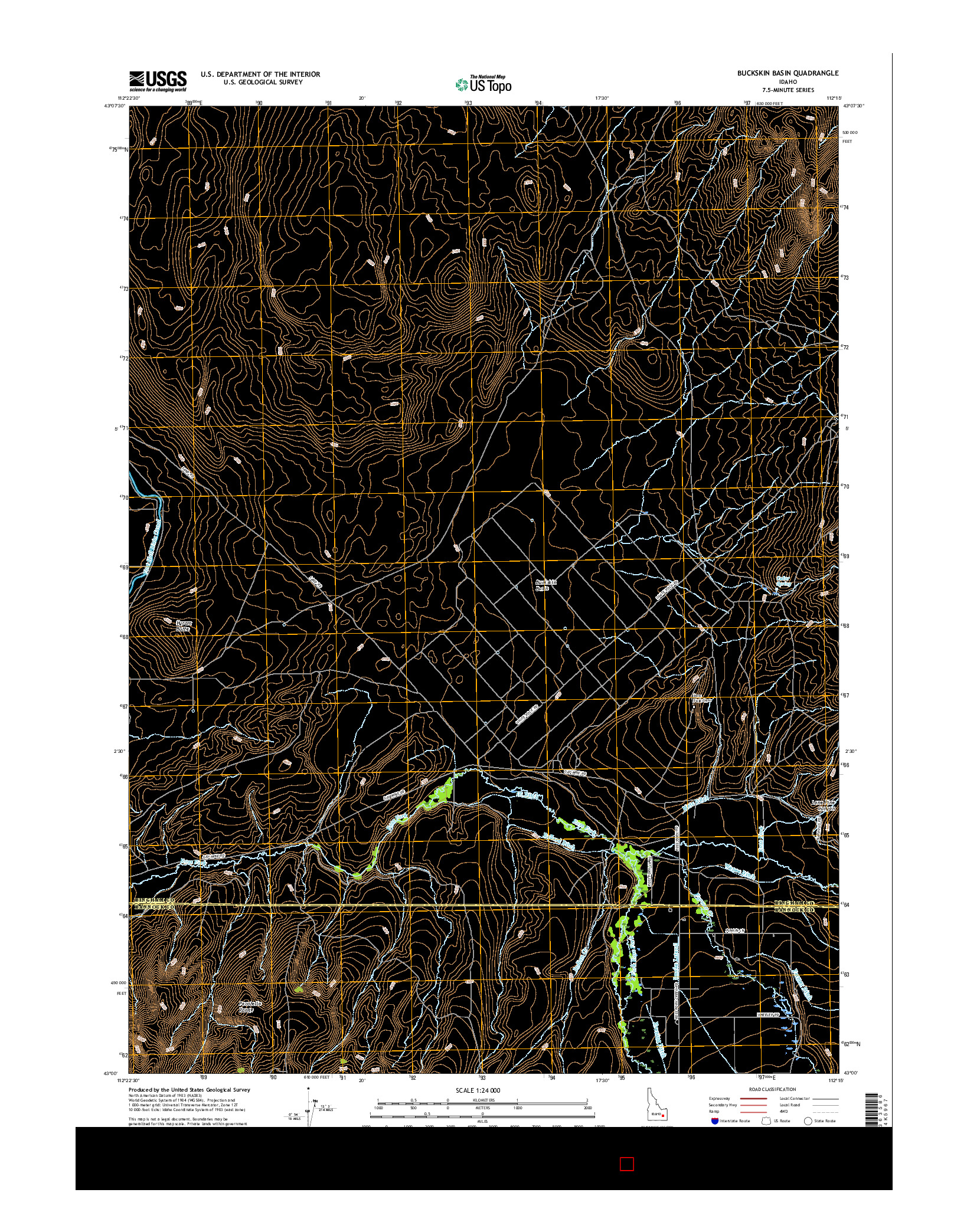 USGS US TOPO 7.5-MINUTE MAP FOR BUCKSKIN BASIN, ID 2017