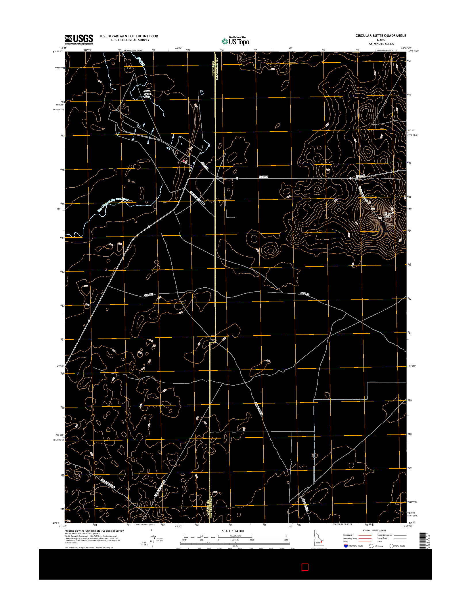 USGS US TOPO 7.5-MINUTE MAP FOR CIRCULAR BUTTE, ID 2017