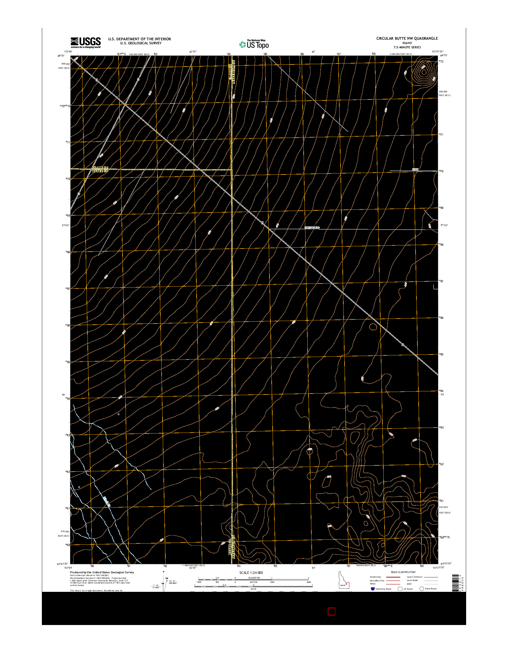 USGS US TOPO 7.5-MINUTE MAP FOR CIRCULAR BUTTE NW, ID 2017