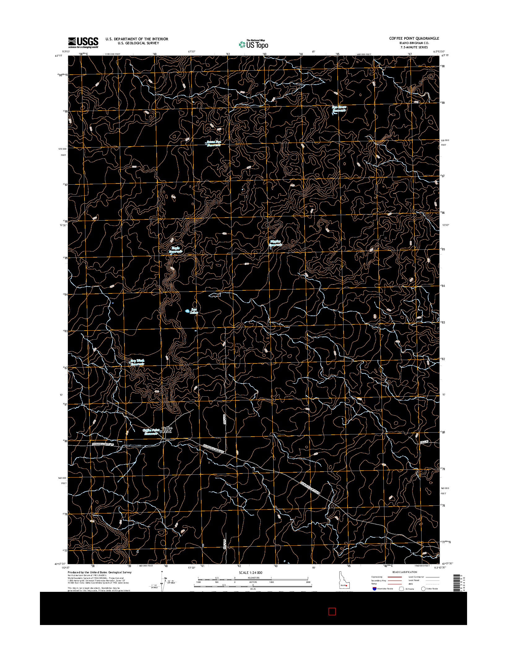 USGS US TOPO 7.5-MINUTE MAP FOR COFFEE POINT, ID 2017