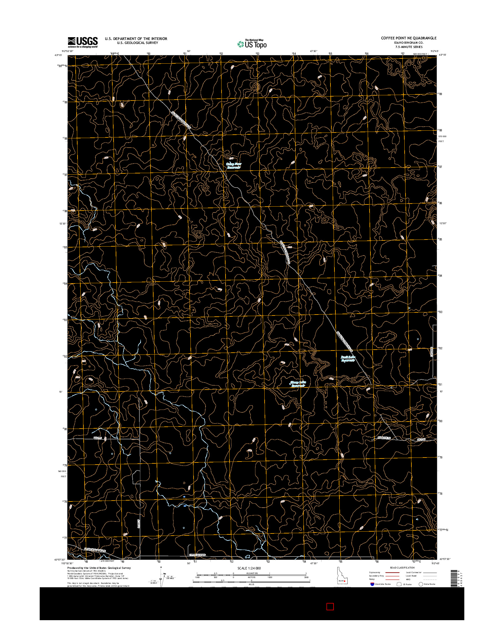 USGS US TOPO 7.5-MINUTE MAP FOR COFFEE POINT NE, ID 2017