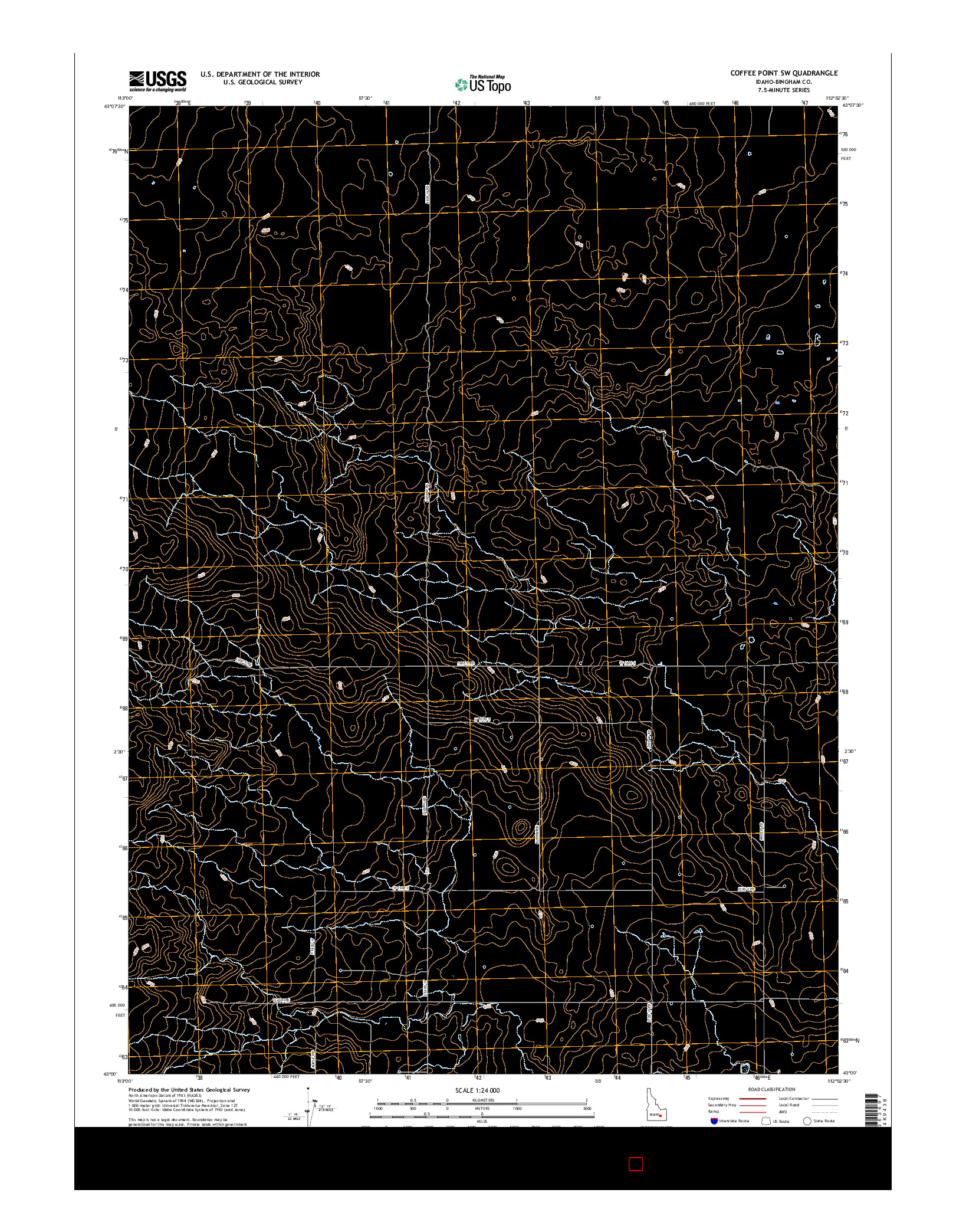 USGS US TOPO 7.5-MINUTE MAP FOR COFFEE POINT SW, ID 2017