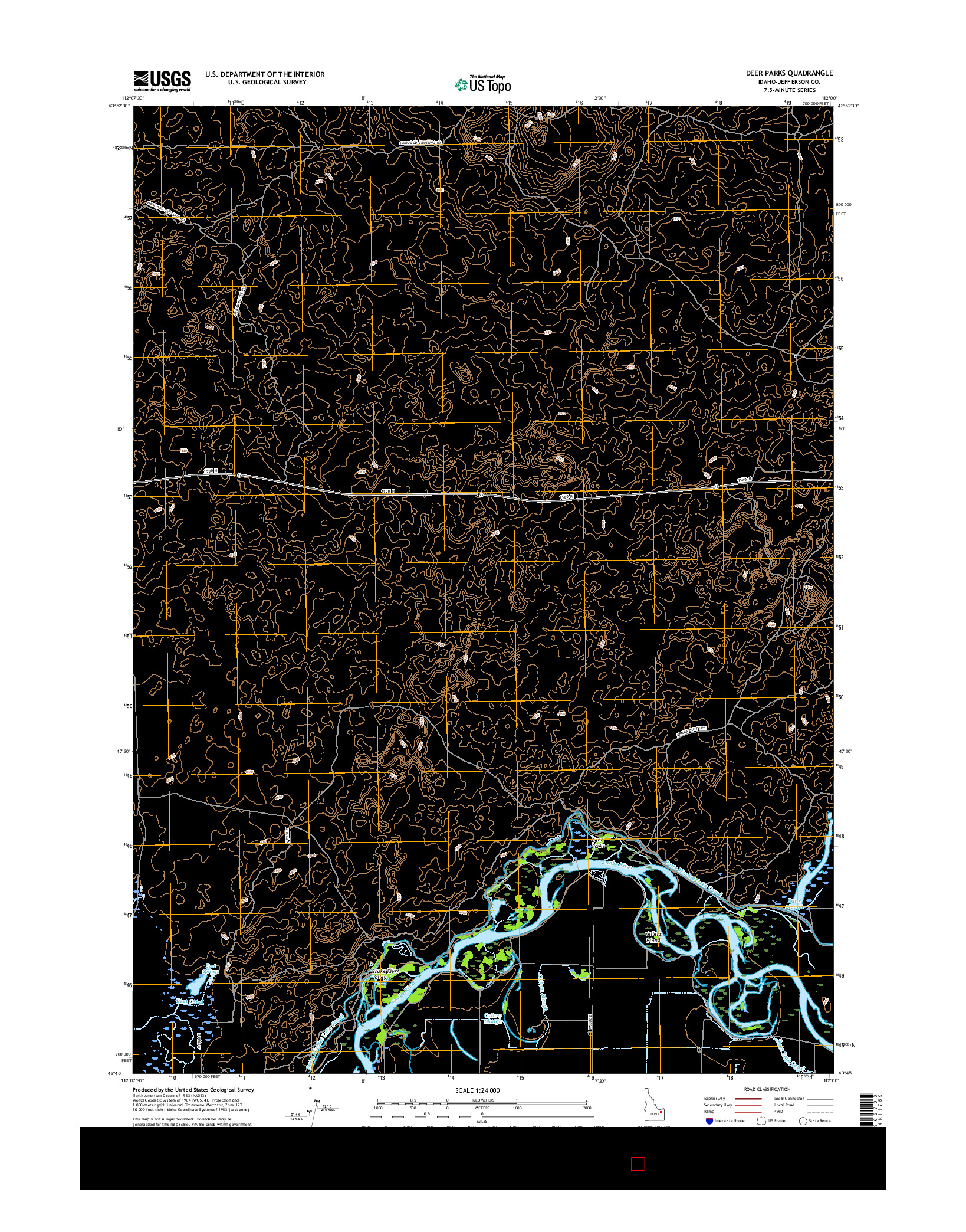 USGS US TOPO 7.5-MINUTE MAP FOR DEER PARKS, ID 2017