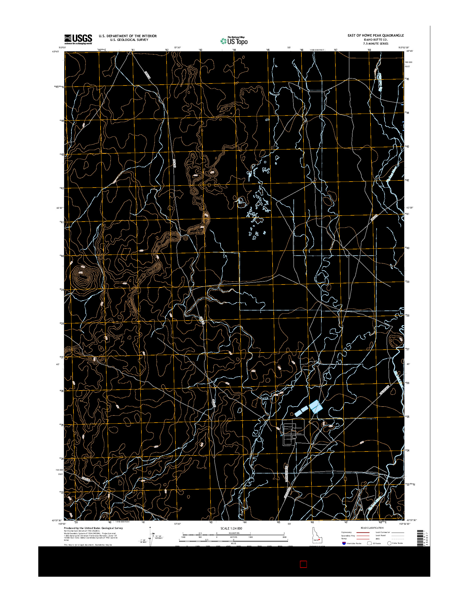 USGS US TOPO 7.5-MINUTE MAP FOR EAST OF HOWE PEAK, ID 2017