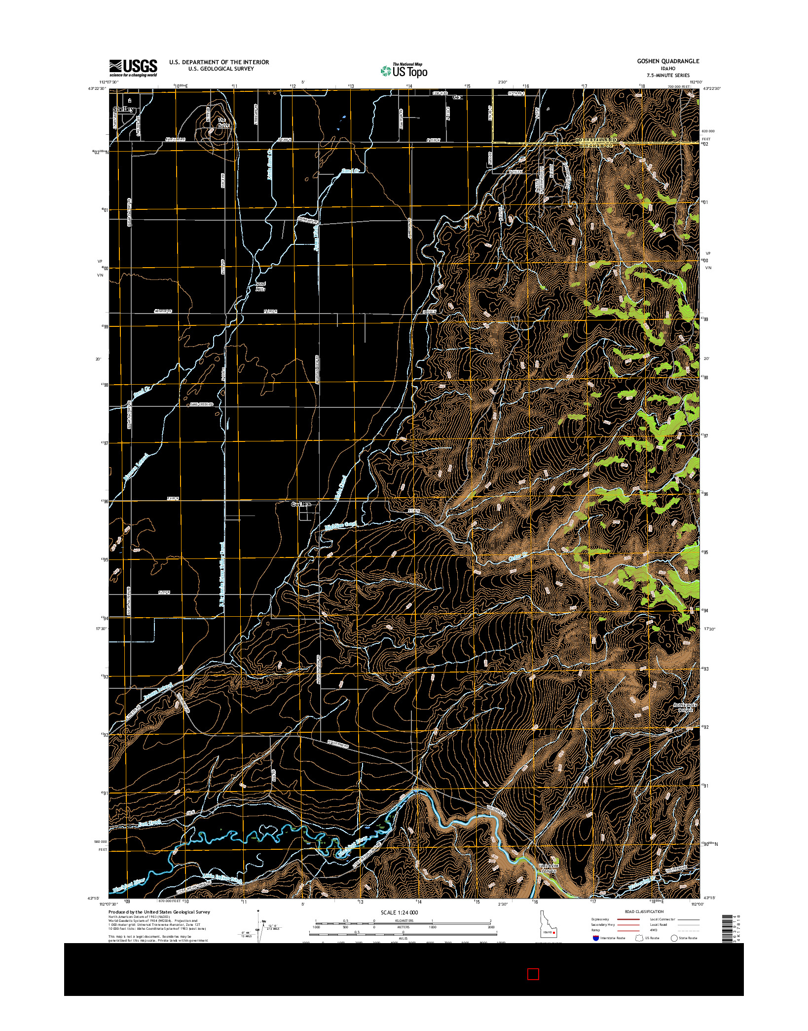 USGS US TOPO 7.5-MINUTE MAP FOR GOSHEN, ID 2017
