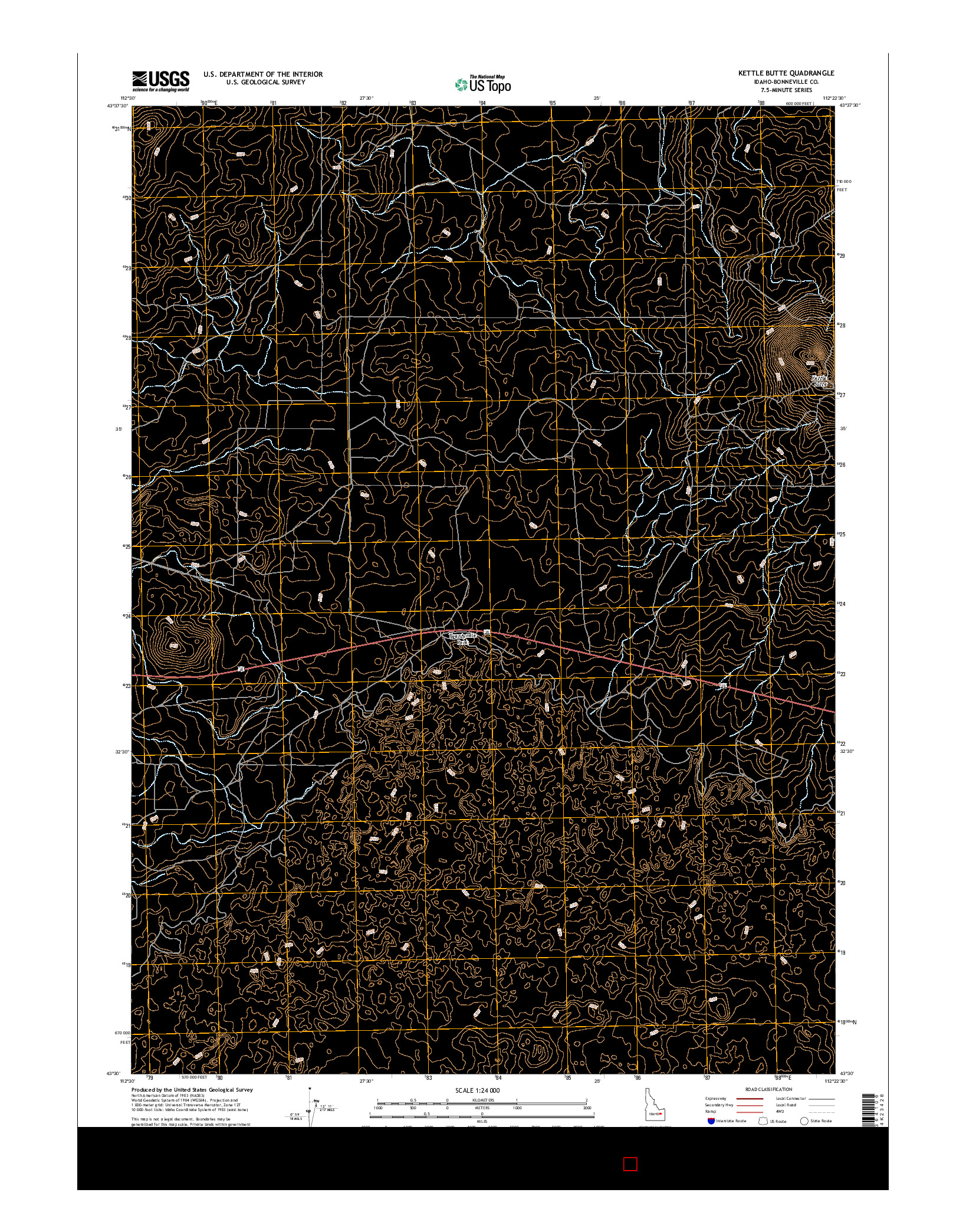 USGS US TOPO 7.5-MINUTE MAP FOR KETTLE BUTTE, ID 2017