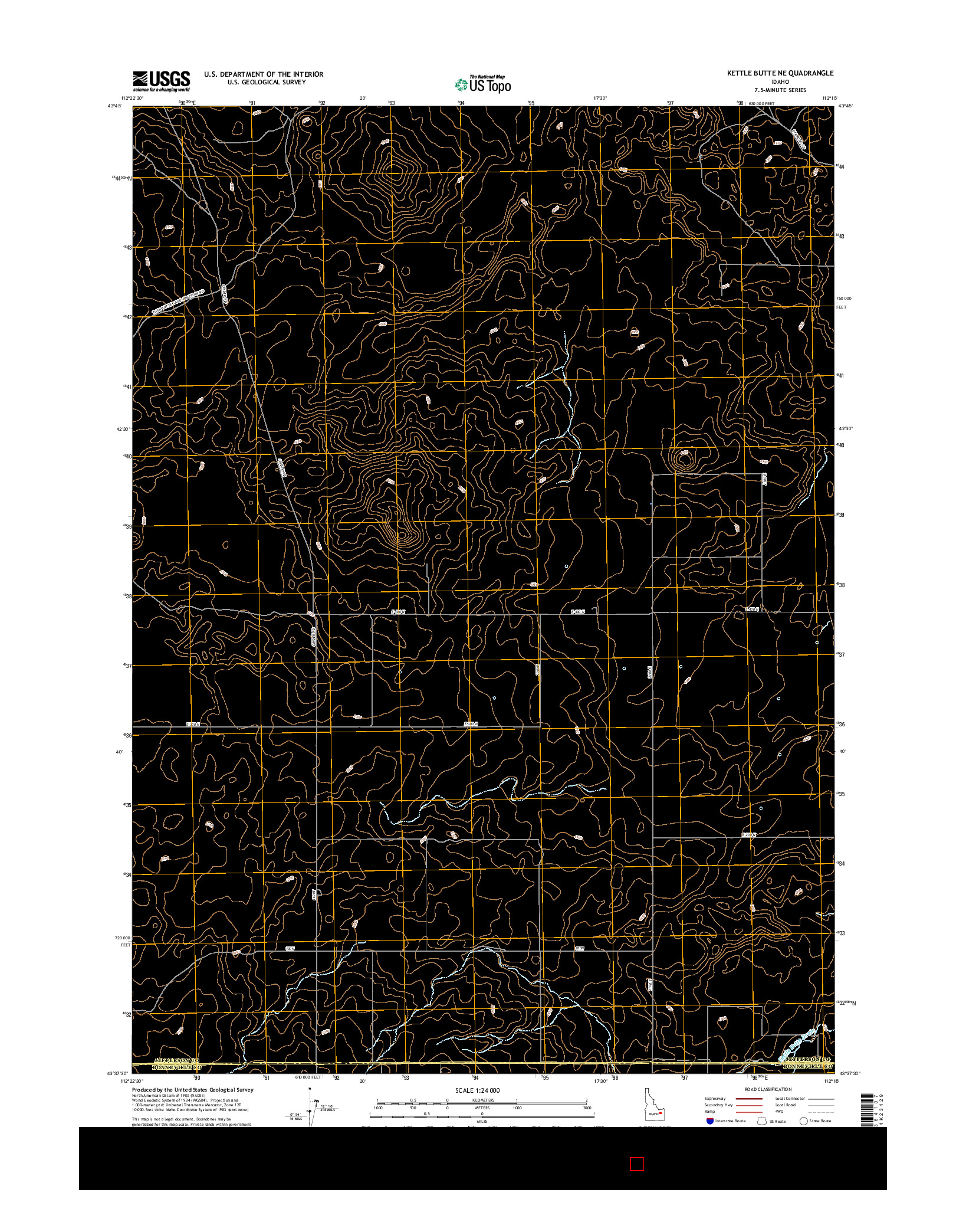 USGS US TOPO 7.5-MINUTE MAP FOR KETTLE BUTTE NE, ID 2017