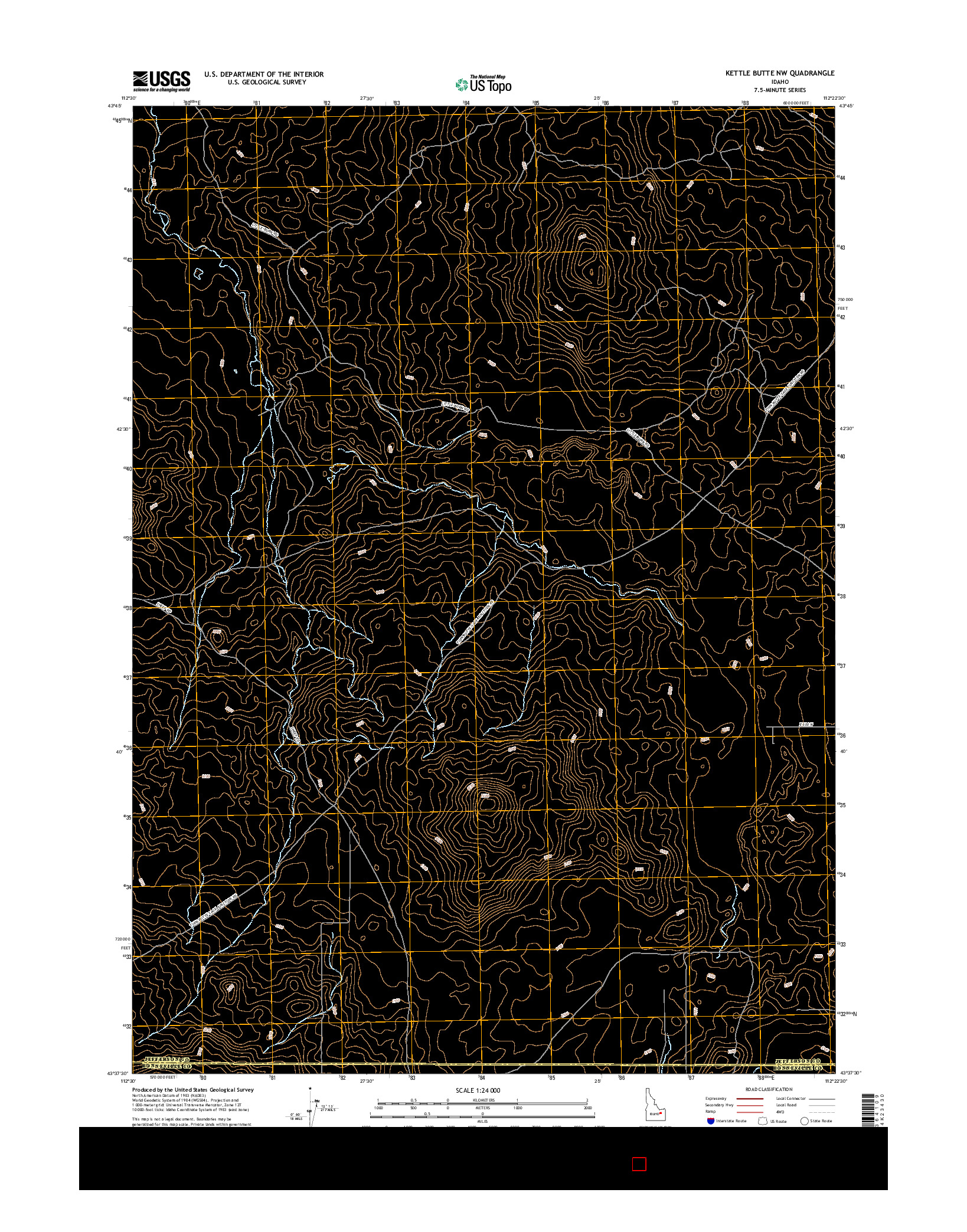 USGS US TOPO 7.5-MINUTE MAP FOR KETTLE BUTTE NW, ID 2017