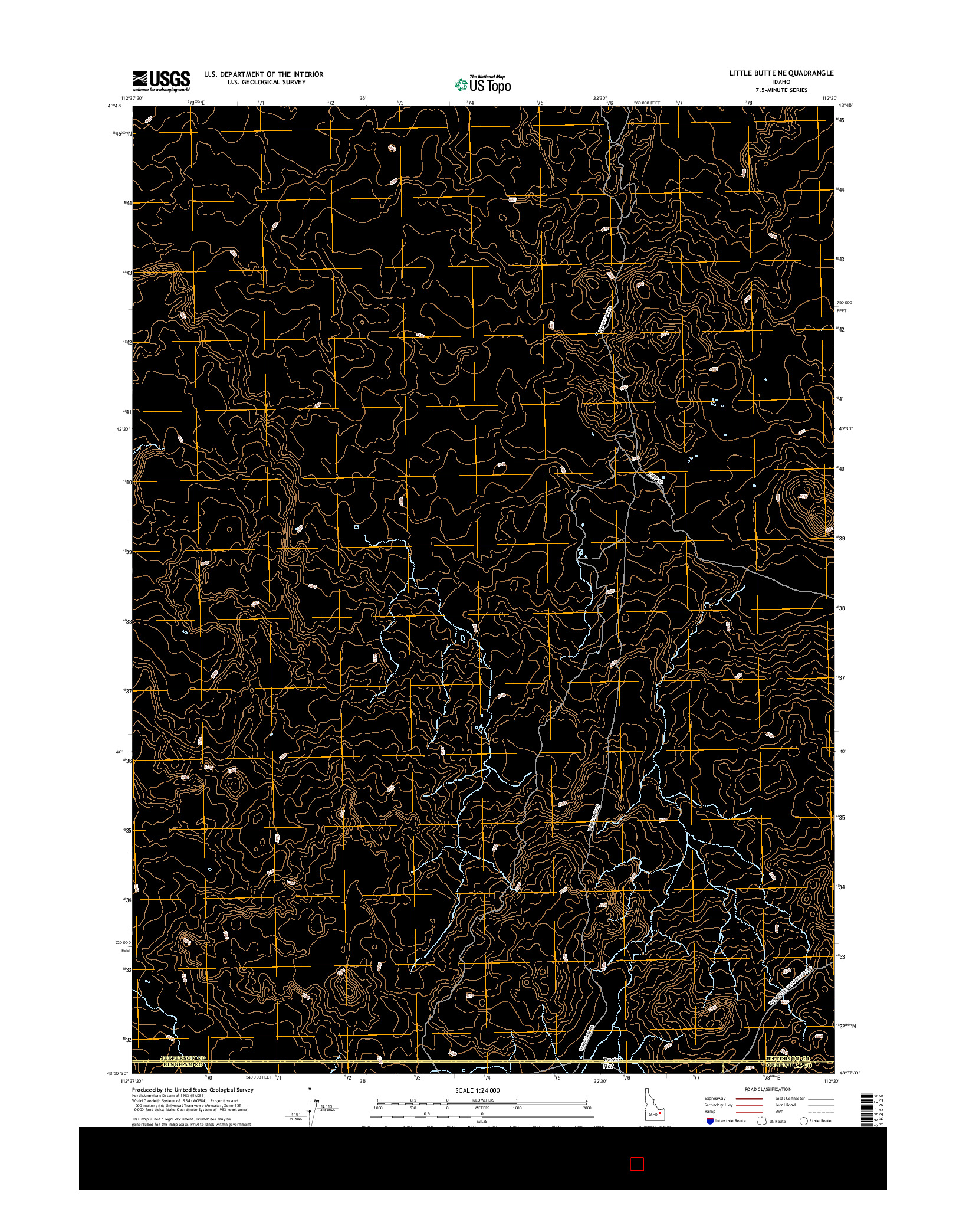 USGS US TOPO 7.5-MINUTE MAP FOR LITTLE BUTTE NE, ID 2017