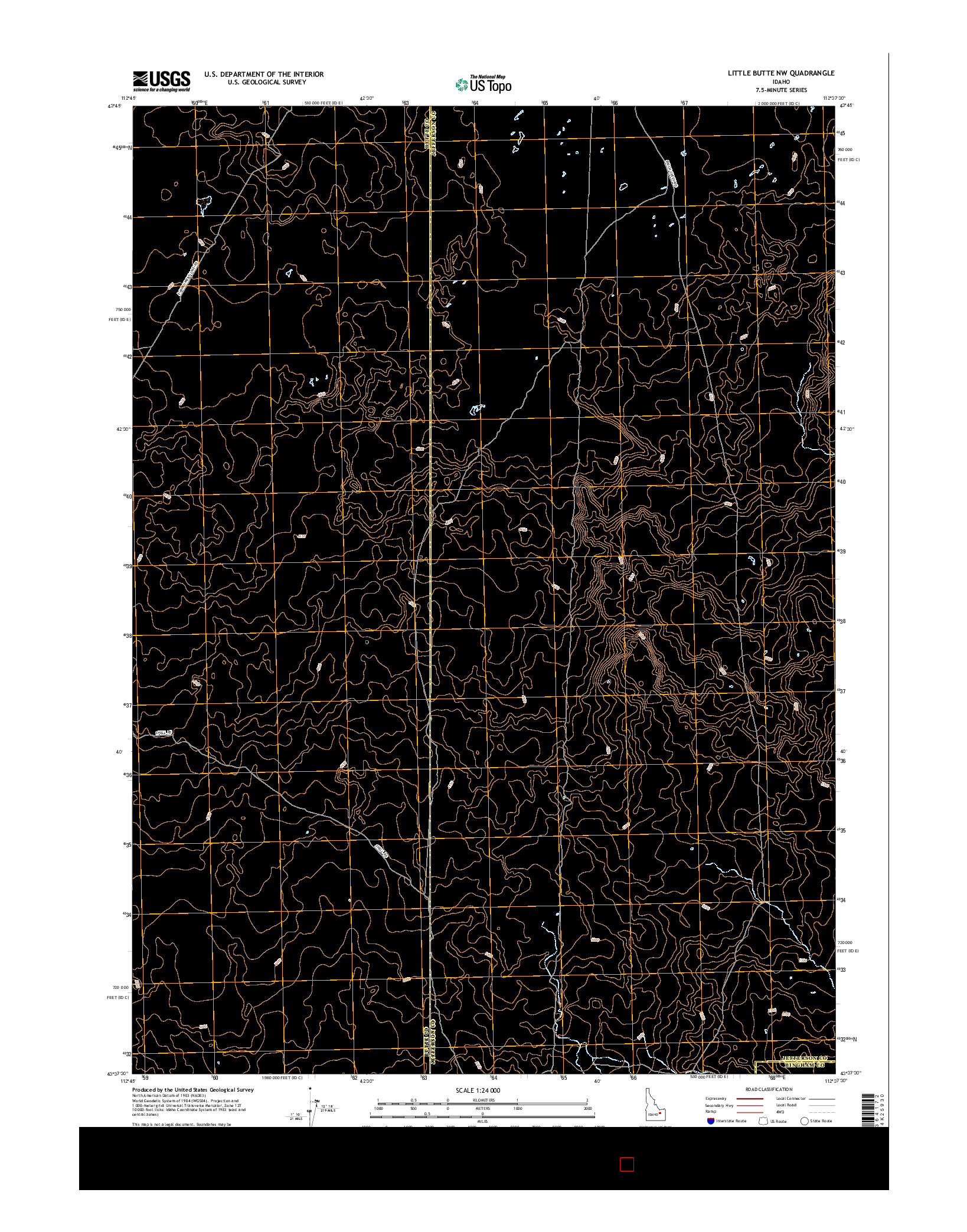 USGS US TOPO 7.5-MINUTE MAP FOR LITTLE BUTTE NW, ID 2017