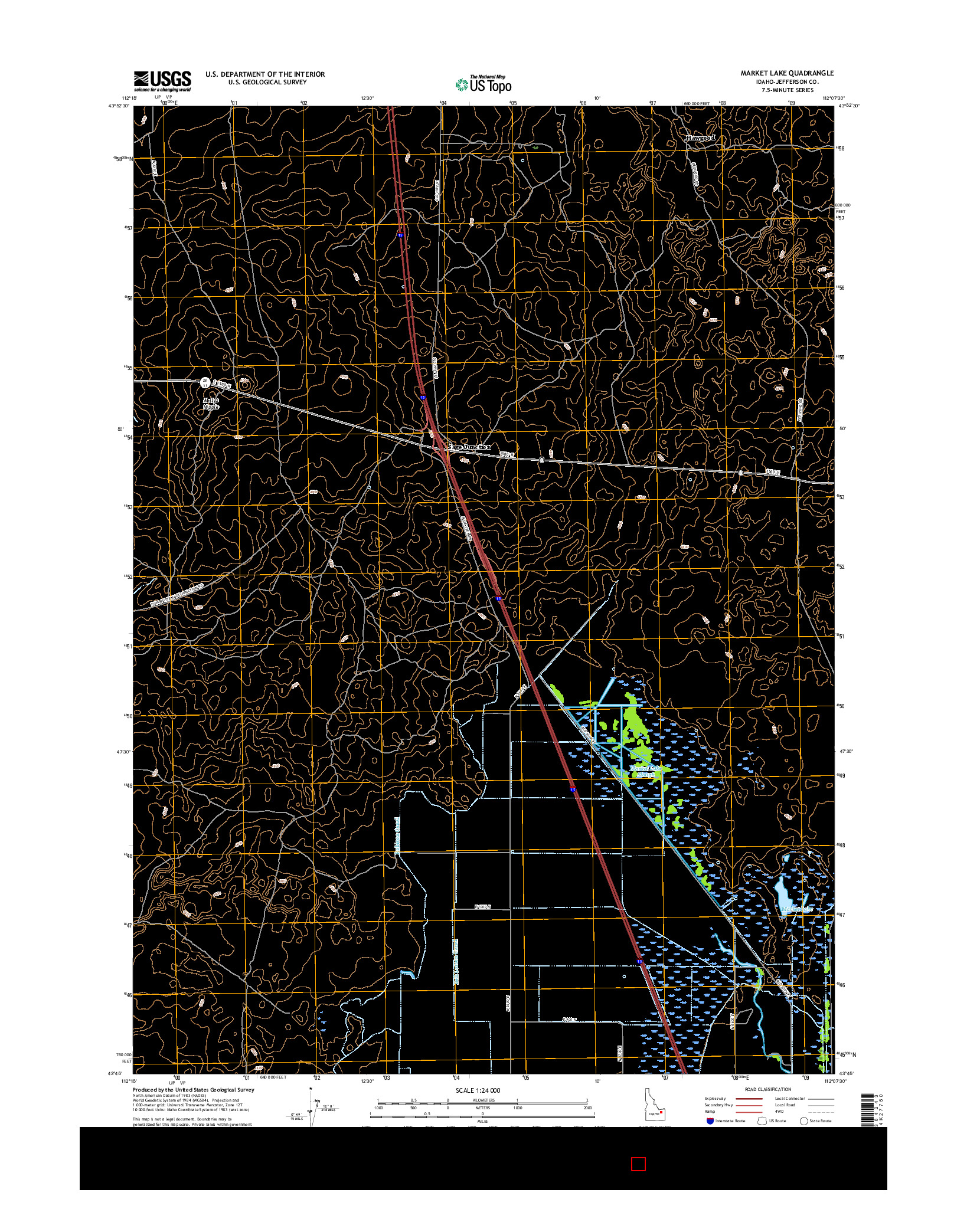 USGS US TOPO 7.5-MINUTE MAP FOR MARKET LAKE, ID 2017