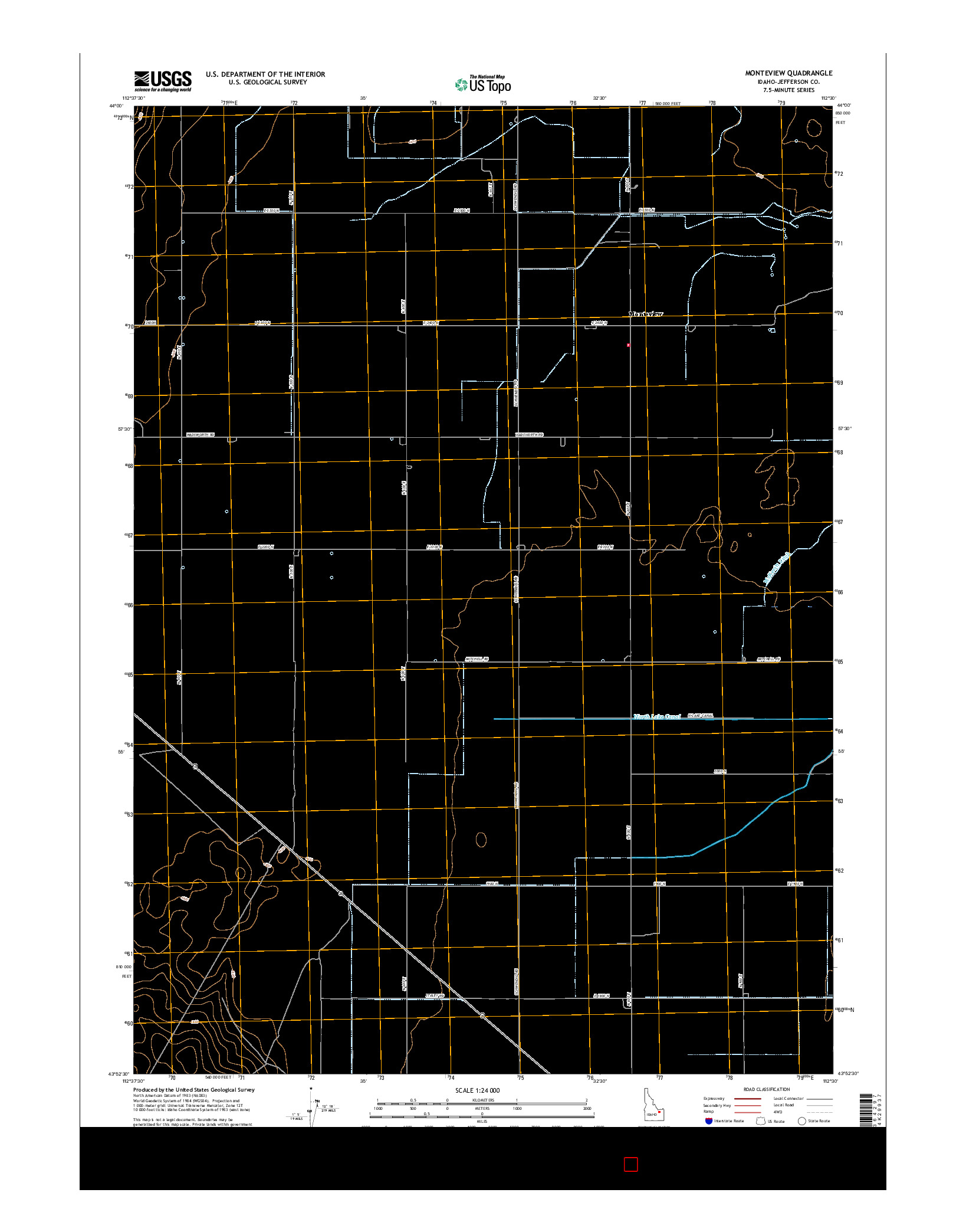 USGS US TOPO 7.5-MINUTE MAP FOR MONTEVIEW, ID 2017